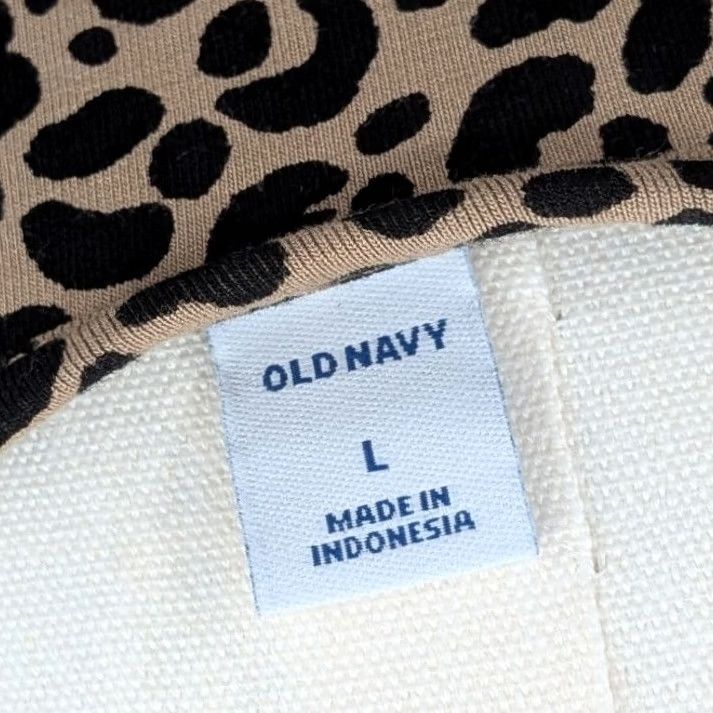 Old Navy Old Navy Leopard Print Midi Dress Long Sleeve Jersey Knit Tiered Dress – Size L – Beige Womens Knit T-Shirt Dress Size L / US 10 / IT 46 - 6 Thumbnail