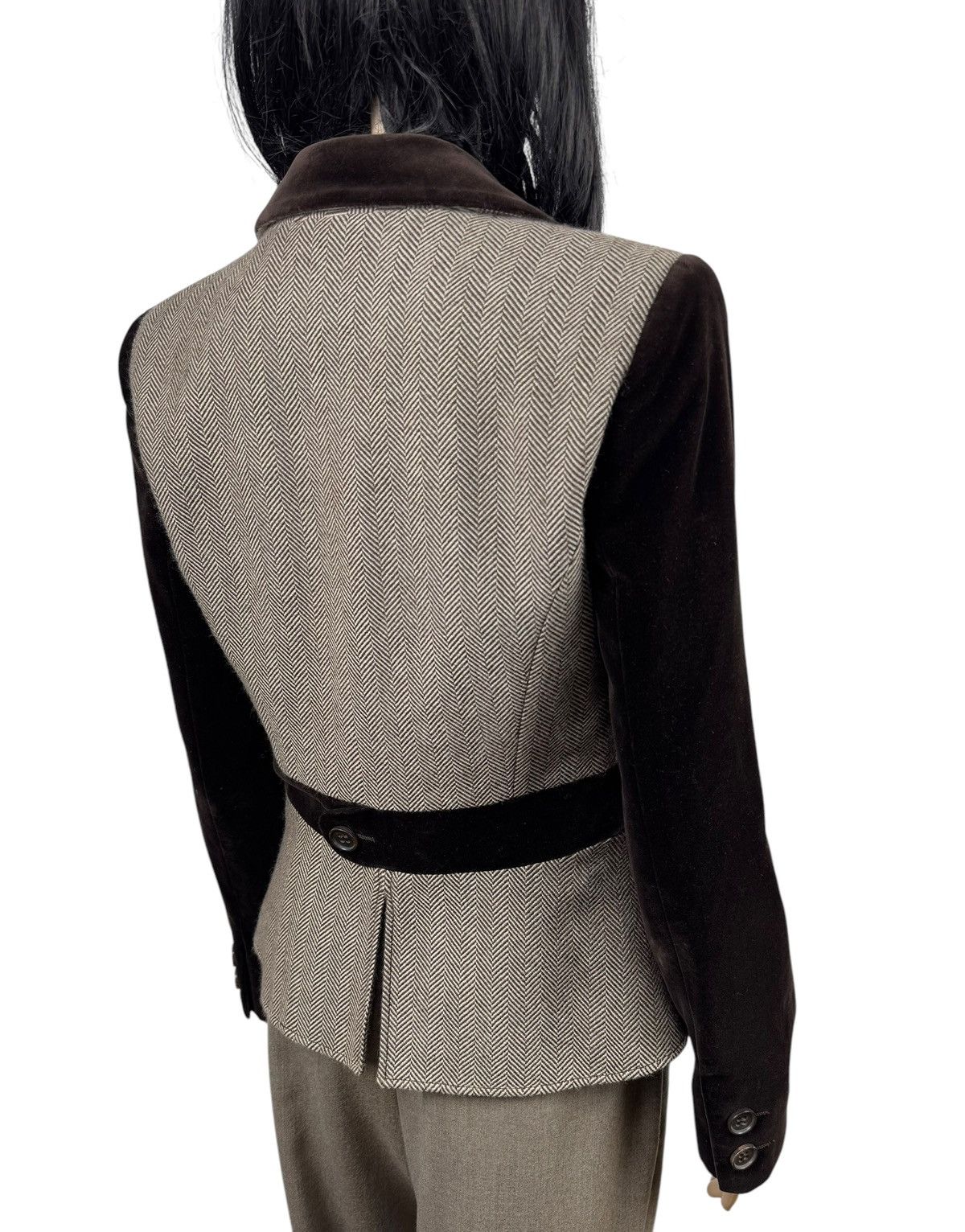 Valentino Valentino Wool Herringbone & Velour Jacket Simulated Vest Size M / US 6-8 / IT 42-44 - 10 Thumbnail