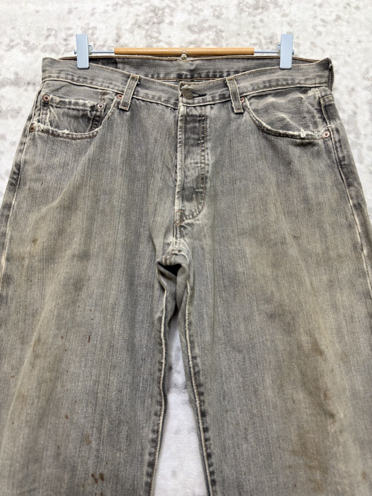 Levi's Vintage Levi's 501 Distressed Thrashed Mud Wash Denim Jeans Size US 32 / EU 48 - 3 Thumbnail