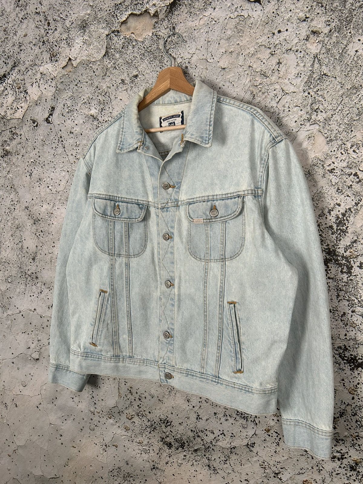 Lee × Vintage Lee Jeans 90s Boxy Trucker Denim Jacket Vintage Rock Punk Size US L / EU 52-54 / 3 - 3 Thumbnail