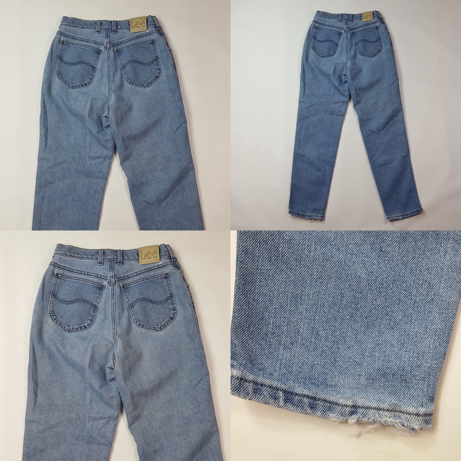 Lee VINTAGE Lee Western Jeans Womens 10 Distressed Denim Blue 28x31 80s 90s Retro Workwear Tapered Faded Distressed Pockets Button Jeans Womens Size 32" / US 10 / IT 46 - 8 Thumbnail