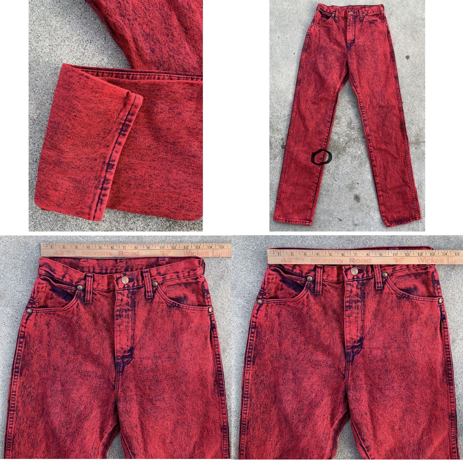 Wrangler VINTAGE Wrangler Jeans High Waist Red Acid Wash 28” X 33” Juniors Women XS-7 X 32? Size 28" / US 6 / IT 42 - 11 Thumbnail