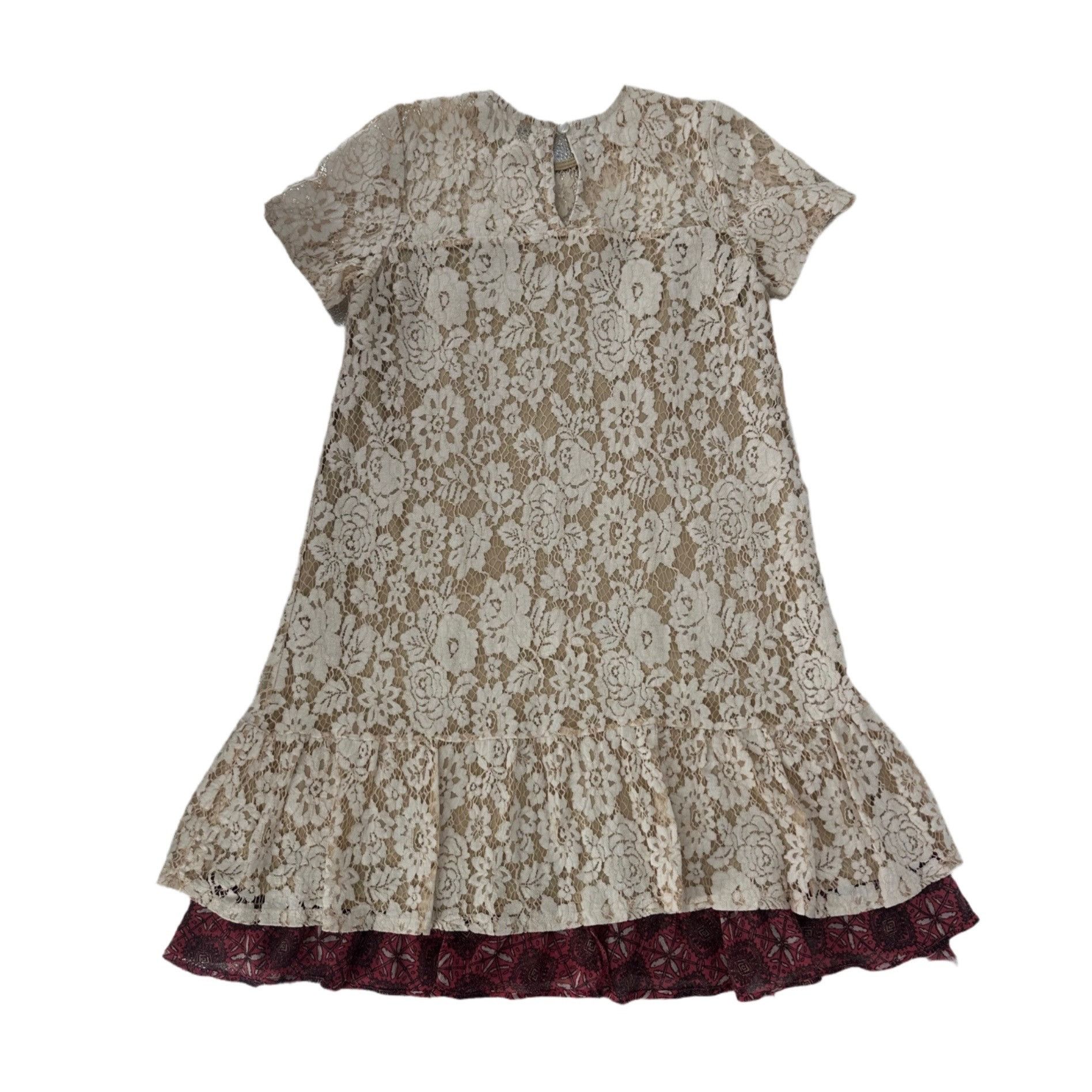 Other Mi Ami Vintage Inspired Embroidered Lace Boho Dress Beige Size XXS / US 00 / IT 34 - 2 Thumbnail