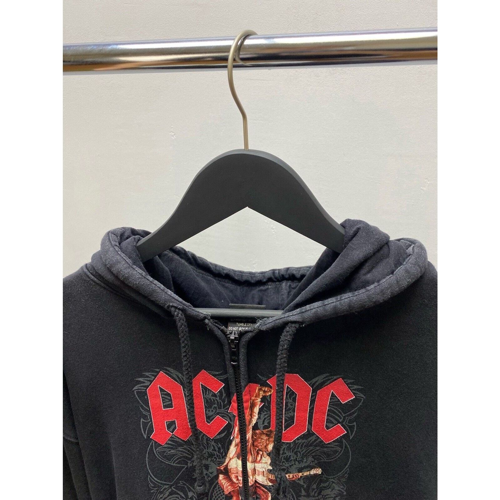 AC/DC × Vintage AC/DC Black Ice 2000s Zip Up Hoodie Promo Album Faded XL Size US XL / EU 56 / 4 - 14 Thumbnail