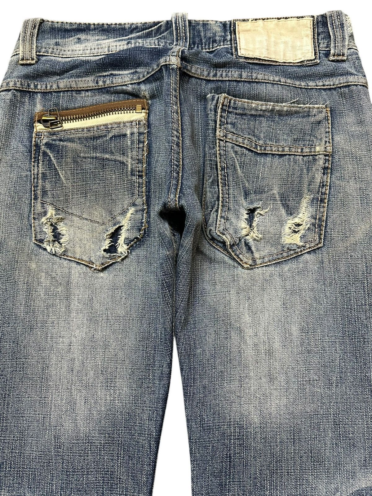 If Six Was Nine Vintage Japanese Selvedge Faded Wash Distress Baggy Jeans Size US 31 - 6 Thumbnail