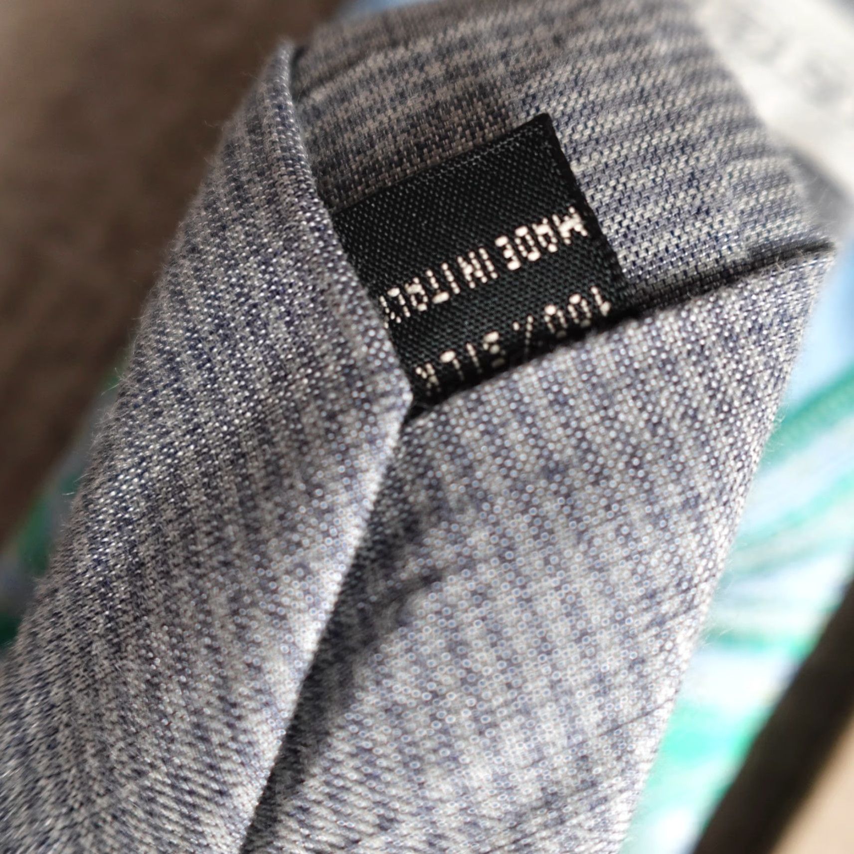 Vintage Samuelsohn Tie Blue Green Paisley Silk Jacquard Made in Italy Size ONE SIZE - 5 Thumbnail