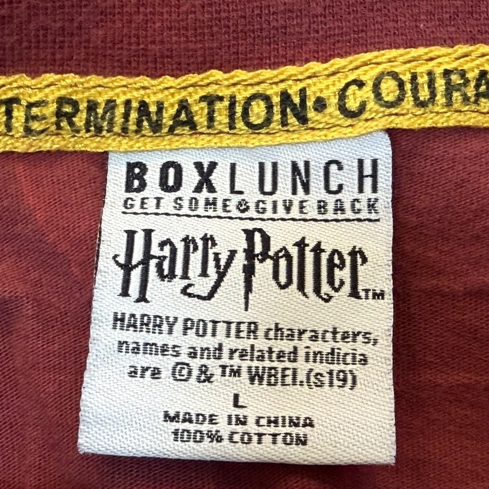 Vintage Harry Potter Spirit Jersey Womens Large Maroon Yellow Gryffindor Box Lunch Jersey Size L / US 10 / IT 46 - 7 Thumbnail
