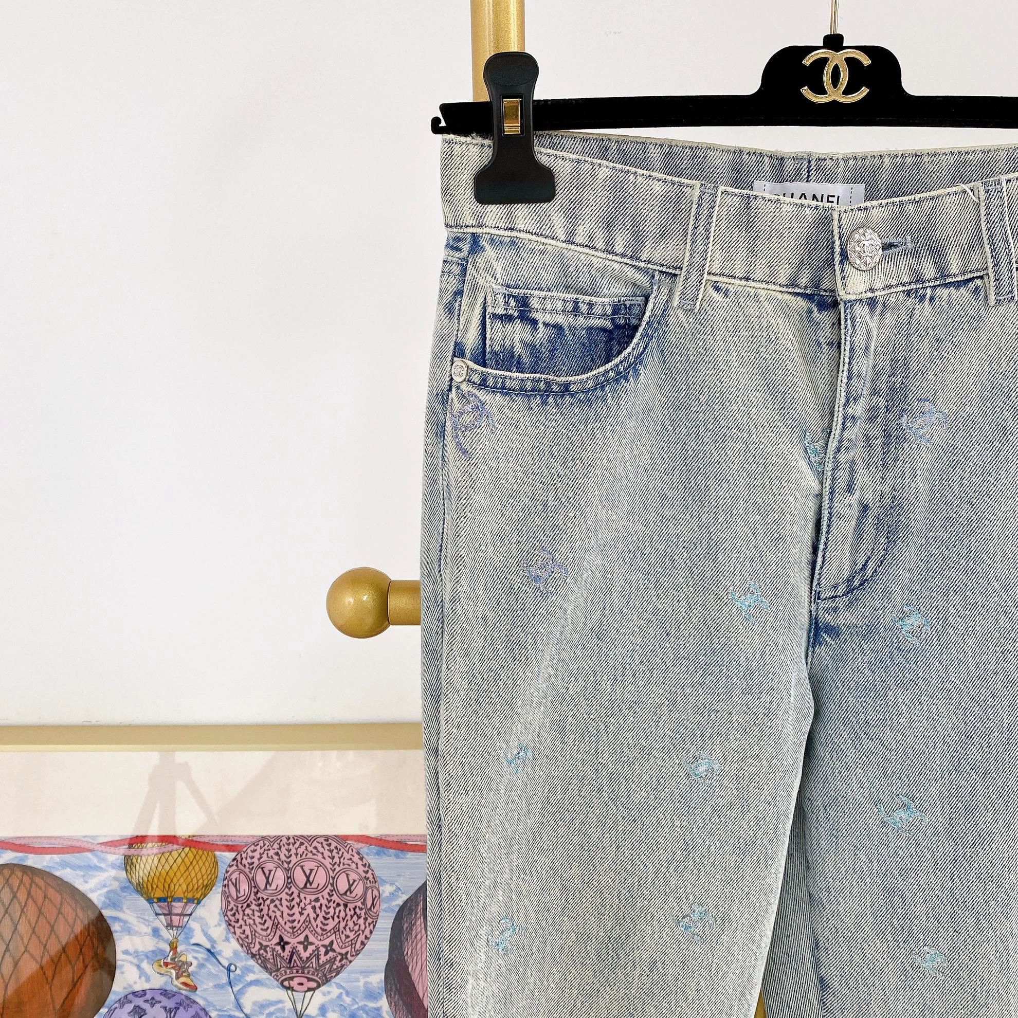 Chanel Chanel 21K Double C Full Logo Jeans 36 Size 26" / US 2 / IT 38 - 3 Thumbnail