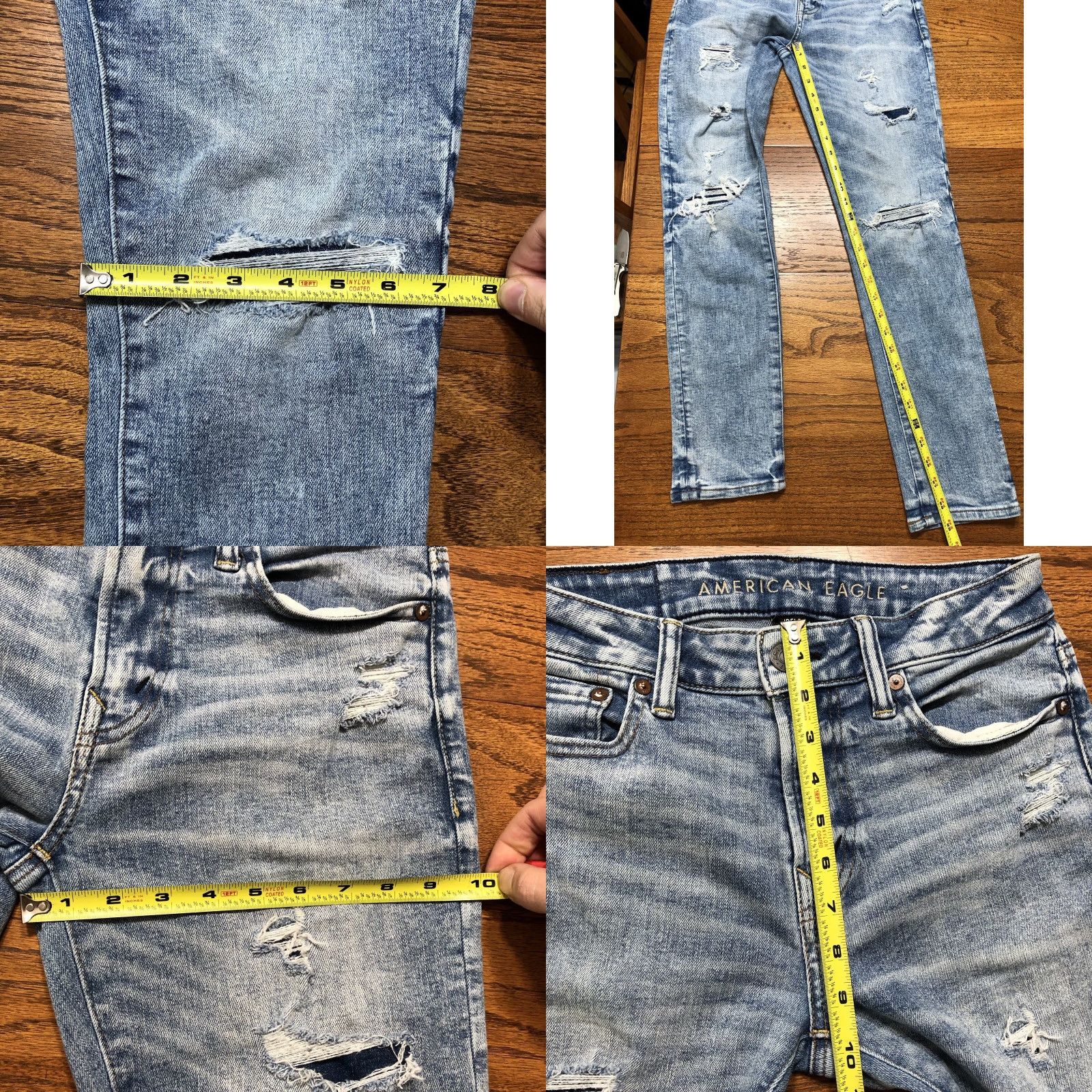 American Eagle Outfitters American Eagle Outfitters Jeans Mens 28x30 Jeans Athletic Skinny Blue Denim Distressed Zipper 5-Pocket USA Cowboy Logo Casual Regular Mens Size US 28 / EU 44 - 8 Thumbnail