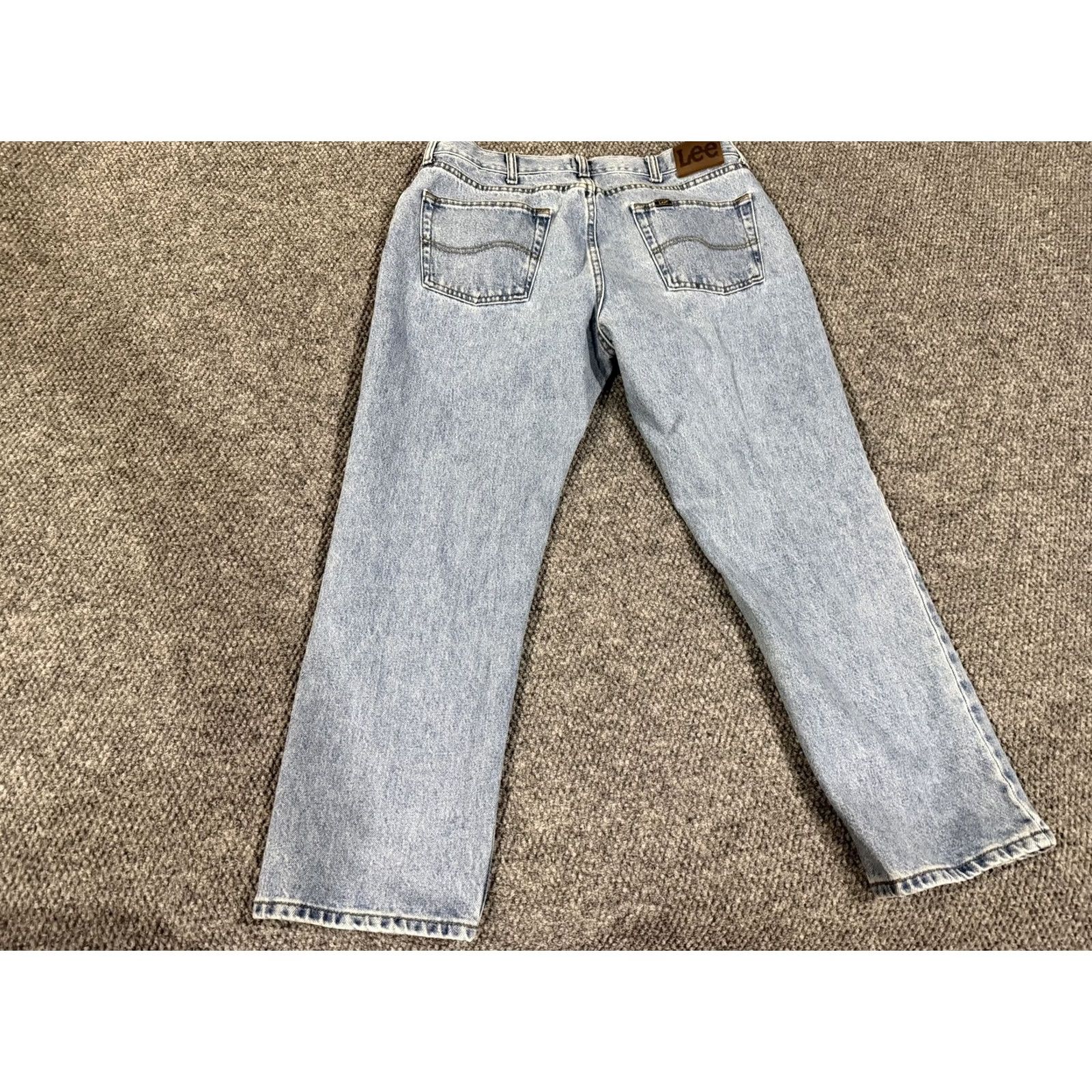 Lee Lee Regular Fit Jeans Mens 36x30 Blue Straight Leg Light Wash Denim 5 Pocket Jeans Regular Fit Mens 36 Blue Light Wash Straight Leg Size US 36 / EU 52 - 7 Thumbnail