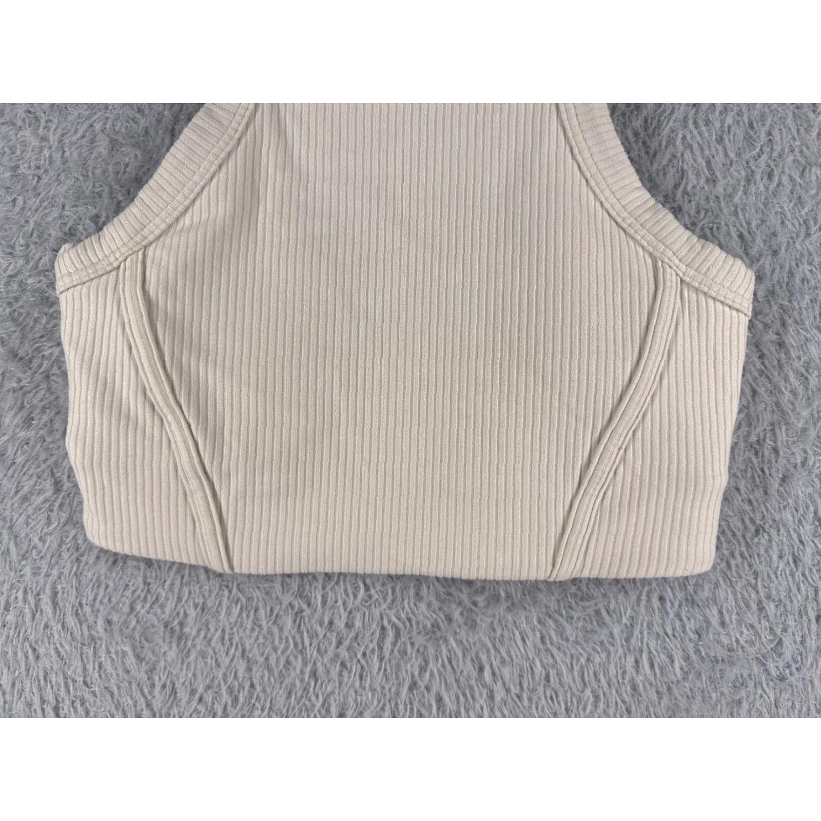 Lululemon Lululemon Shirt Women 2 Beige Ribbed High-Neck Yoga Bra Soft Nulu Fabric W2DKIS Size XS / US 0-2 / IT 36-38 - 5 Thumbnail