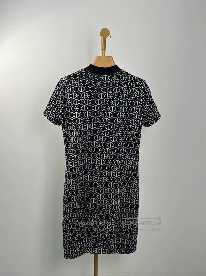 Hermes Hermes Black Full Print Logo Short Sleeve Knit Dress Size XS / US 0-2 / IT 36-38 - 2 Thumbnail