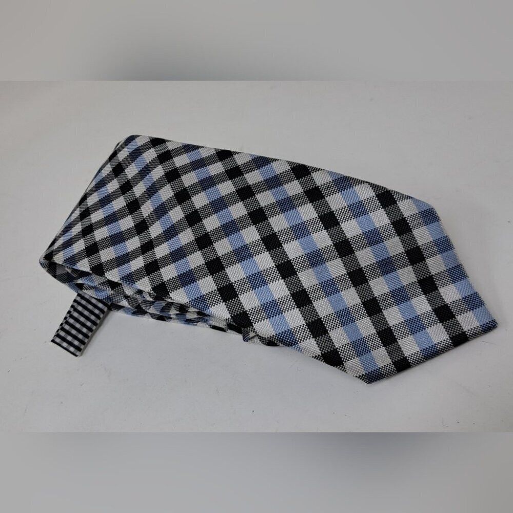 Ben Sherman Ben Sherman Men's Slim Tie Neck Tie 100% Silk Black Blue Wh Size ONE SIZE - 1 Thumbnail