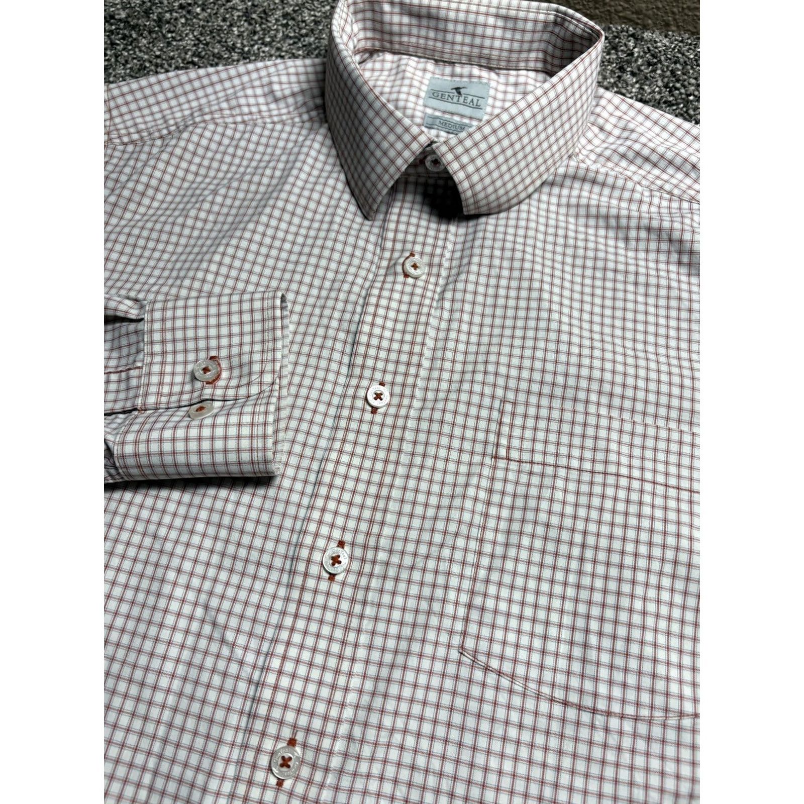 Vintage Genteal Performance Shirt Mens M Red Check Long Sleeve Button-Down Stretch Softouch Shirt Size US M / EU 48-50 / 2 - 2 Thumbnail