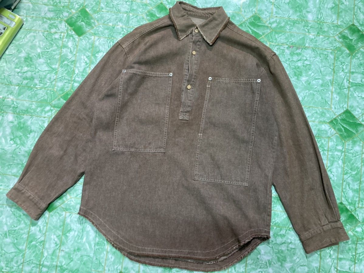 image of Depalma Workwear Vintage Shirt Tailor's Shirt Violates Work Wear in Brown, Men's (Size Large)