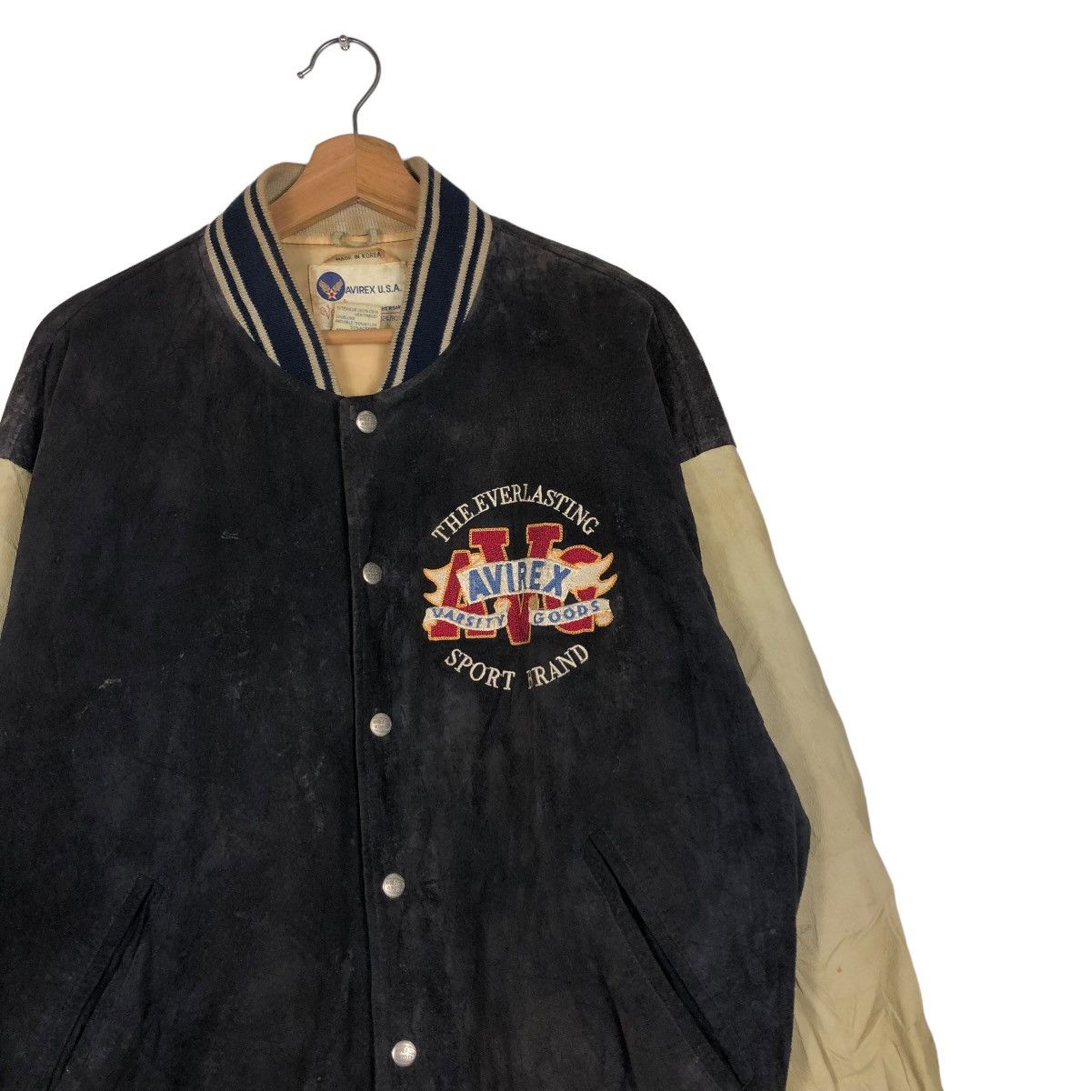 Avirex 🔥ARCHIVE VINTAGE LEATHER JACKET AVIREX USA VARSITY BIG LOGO Size US M / EU 48-50 / 2 - 11 Thumbnail