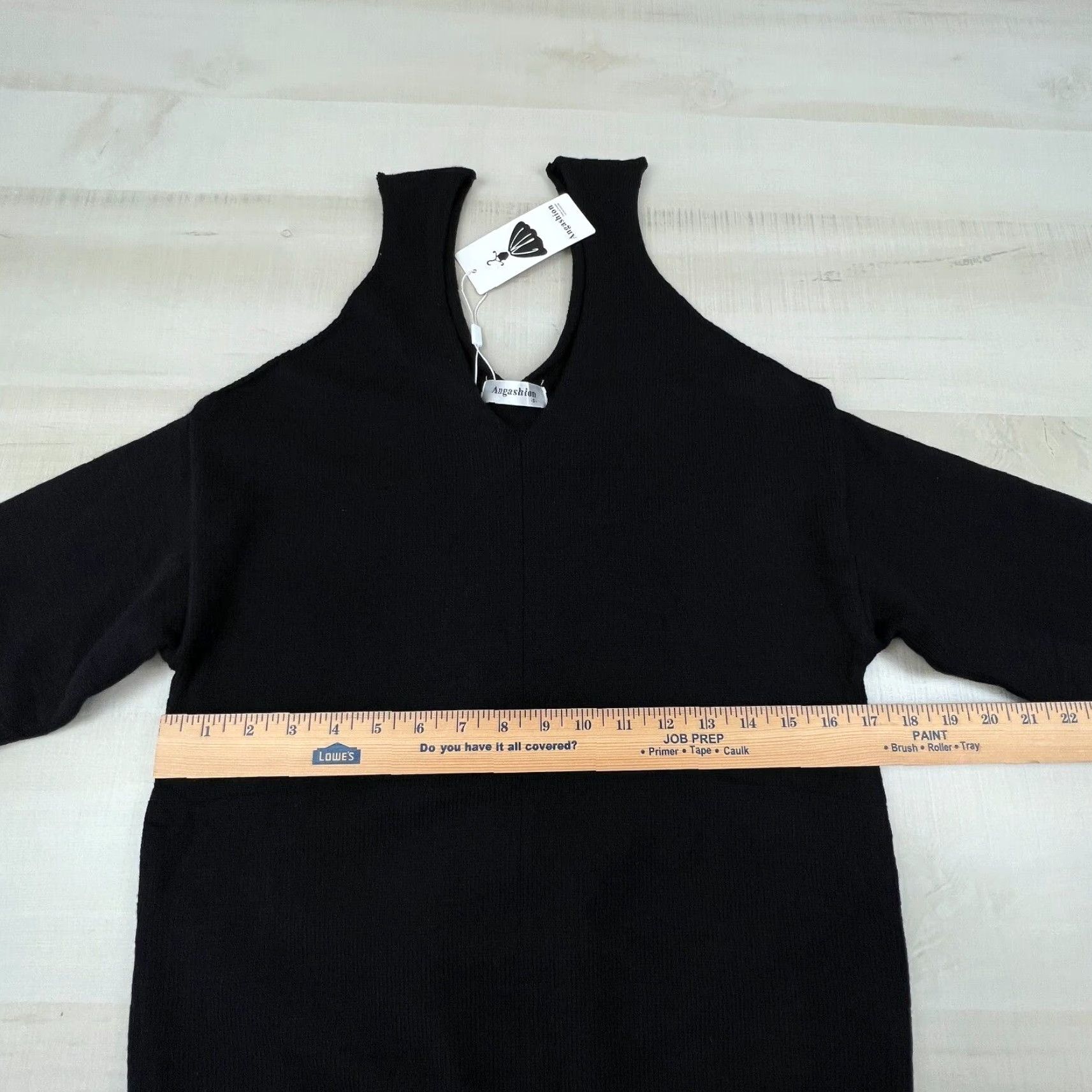 Vintage Angashion Womens Sweater Small Black Cold Shoulder Size S / US 4 / IT 40 - 7 Thumbnail