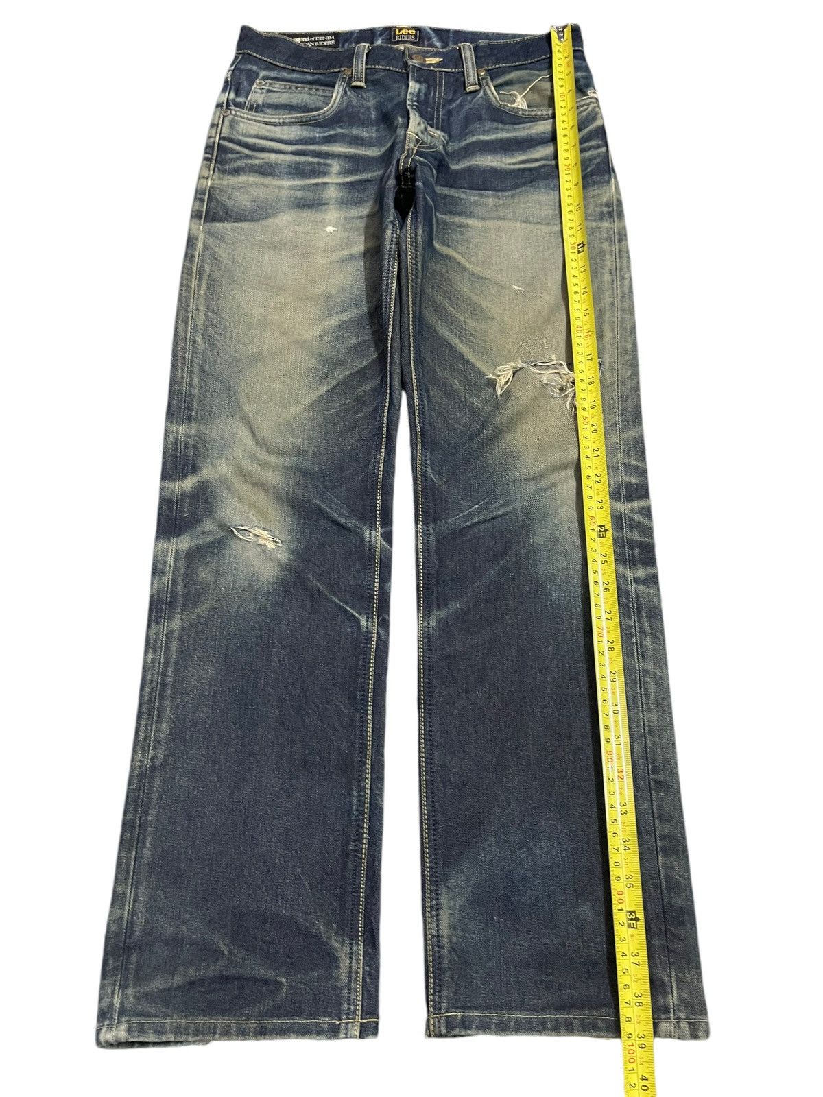 Lee Vintage 90s Lee Blue Faded Wash Style Distressed Jeans Size US 30 / EU 46 - 15 Thumbnail