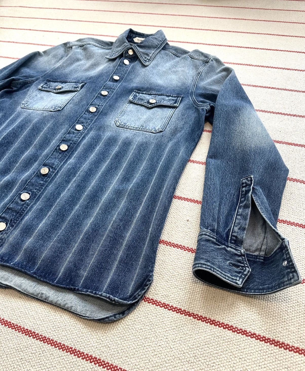 Namacheko New With Tags FW24-25 Hank Denim Shirt in Washed Blue size L Size US L / EU 52-54 / 3 - 14 Thumbnail