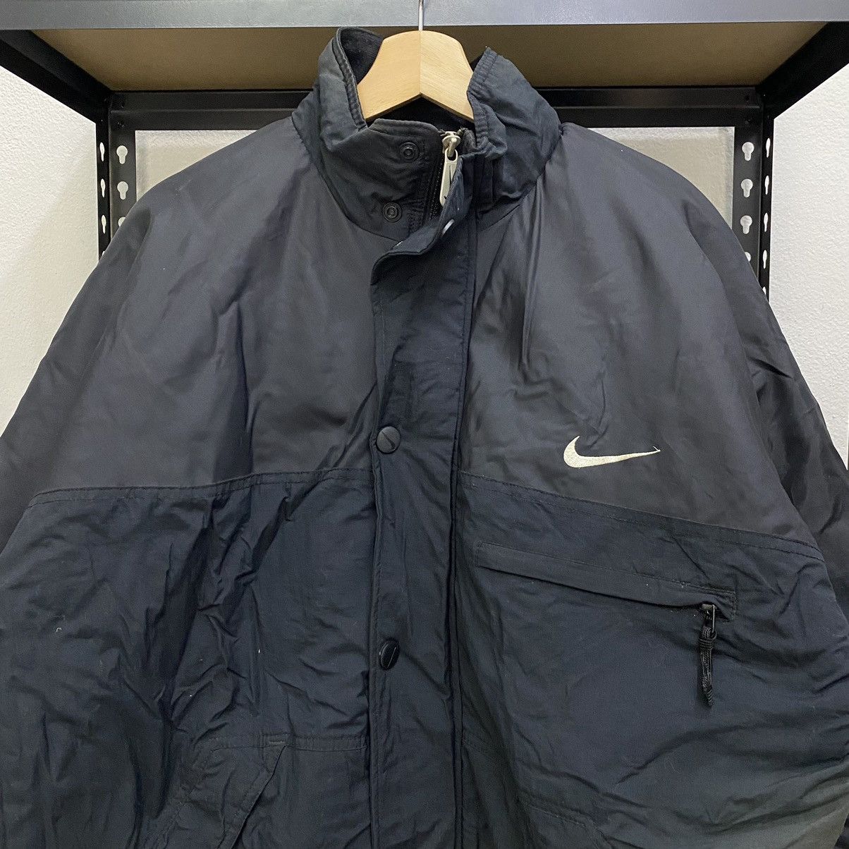 Nike × Vintage Vintage Nike Mini Swoosh Embroidery Jacket Windbreaker Size US XL / EU 56 / 4 - 2 Thumbnail