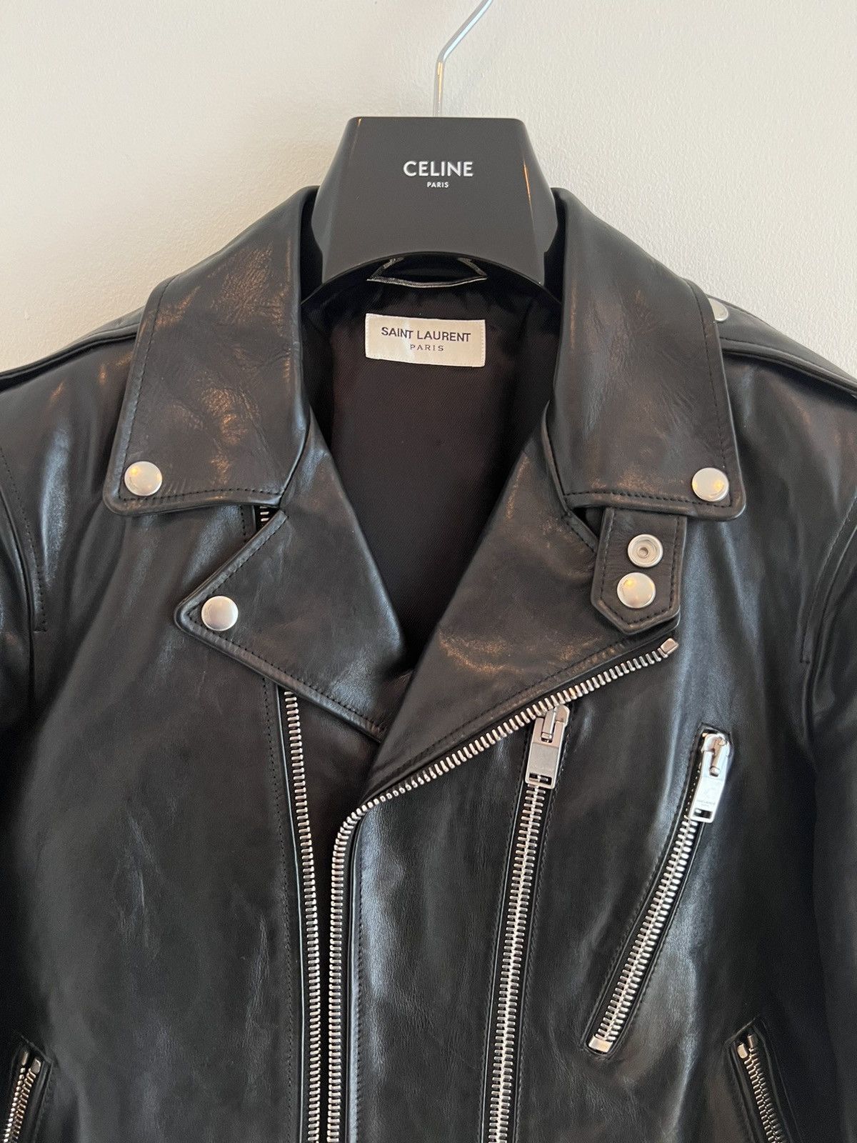 Hedi Slimane × Saint Laurent Paris Saint Laurent Paris L17 Leather Jacket Sz. 48 Hedi Slimane Size US M / EU 48-50 / 2 - 2 Thumbnail