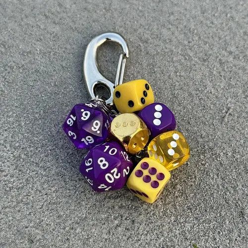 Jewelry 496Multicolor Polyhedral Dice Keychain Charms Size ONE SIZE - 1 Thumbnail