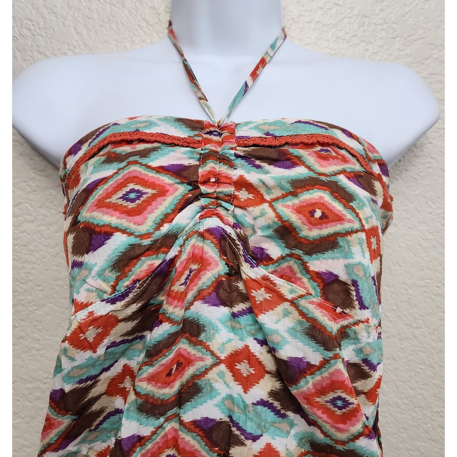Other Ash & Emee Brown Teal Orange Aztec Print Strapless Romper M Size 28" / US 6 / IT 42 - 2 Thumbnail
