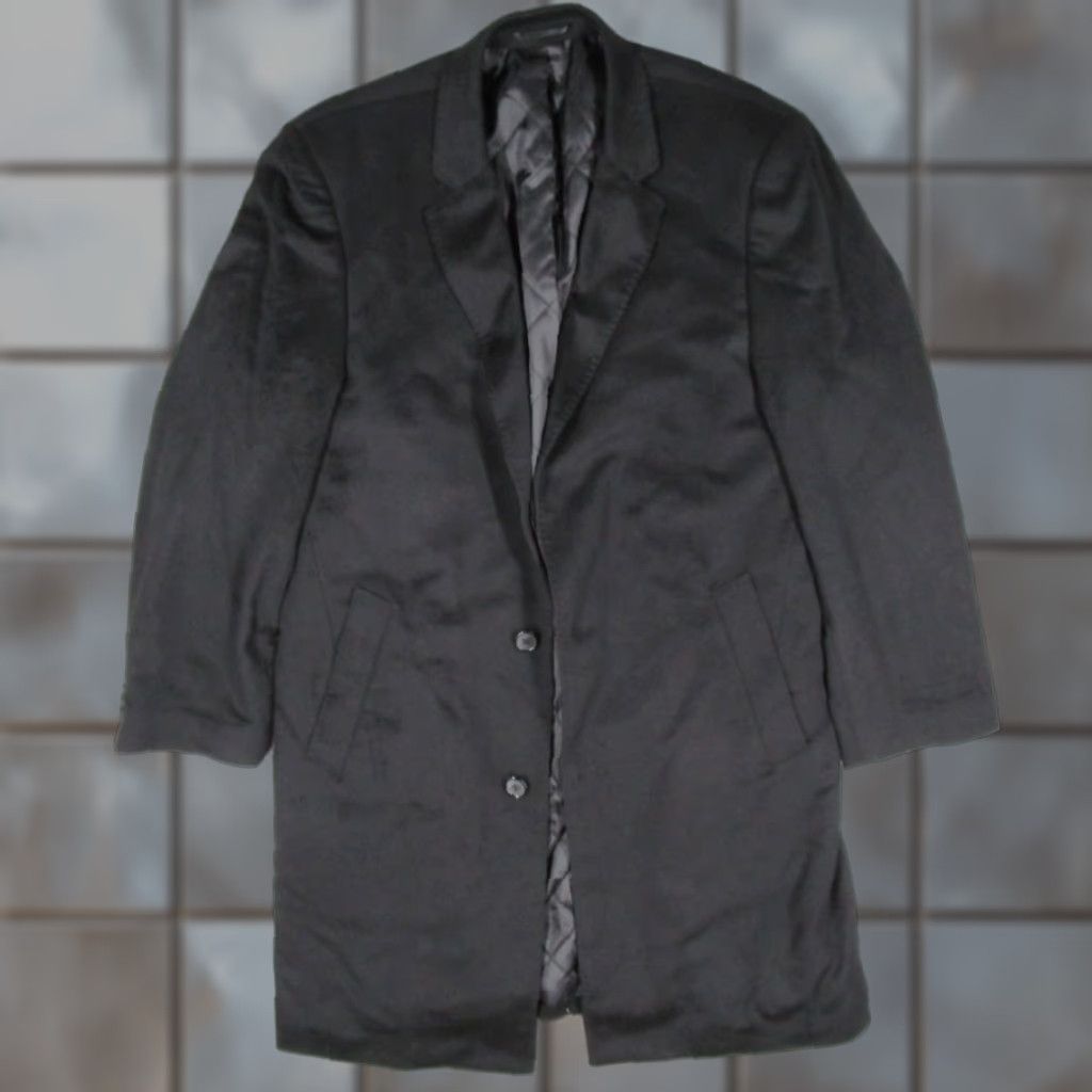 Kenneth Cole KENNETH COLE Jacket Mens Overcoat Black 42 Regular Cashmere Lined Button Up Pockets Long Coat City Classic Designer Outdoor Retro Size US XS / EU 42 / 0 - 1 Thumbnail