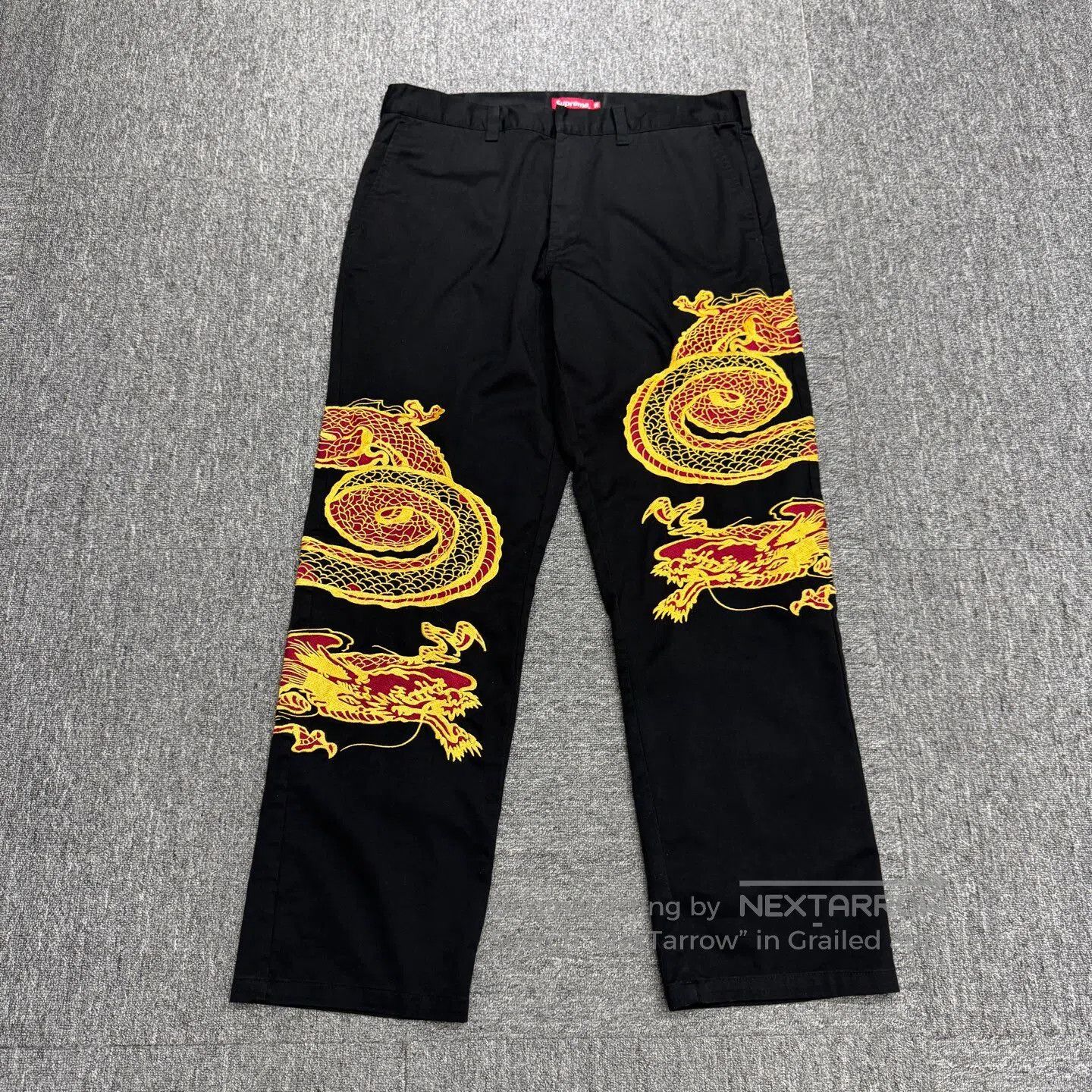 Supreme SUPREME size38 Embroidered China Dragon Leisure Pants| Size US 30 / EU 46 - 1 Thumbnail
