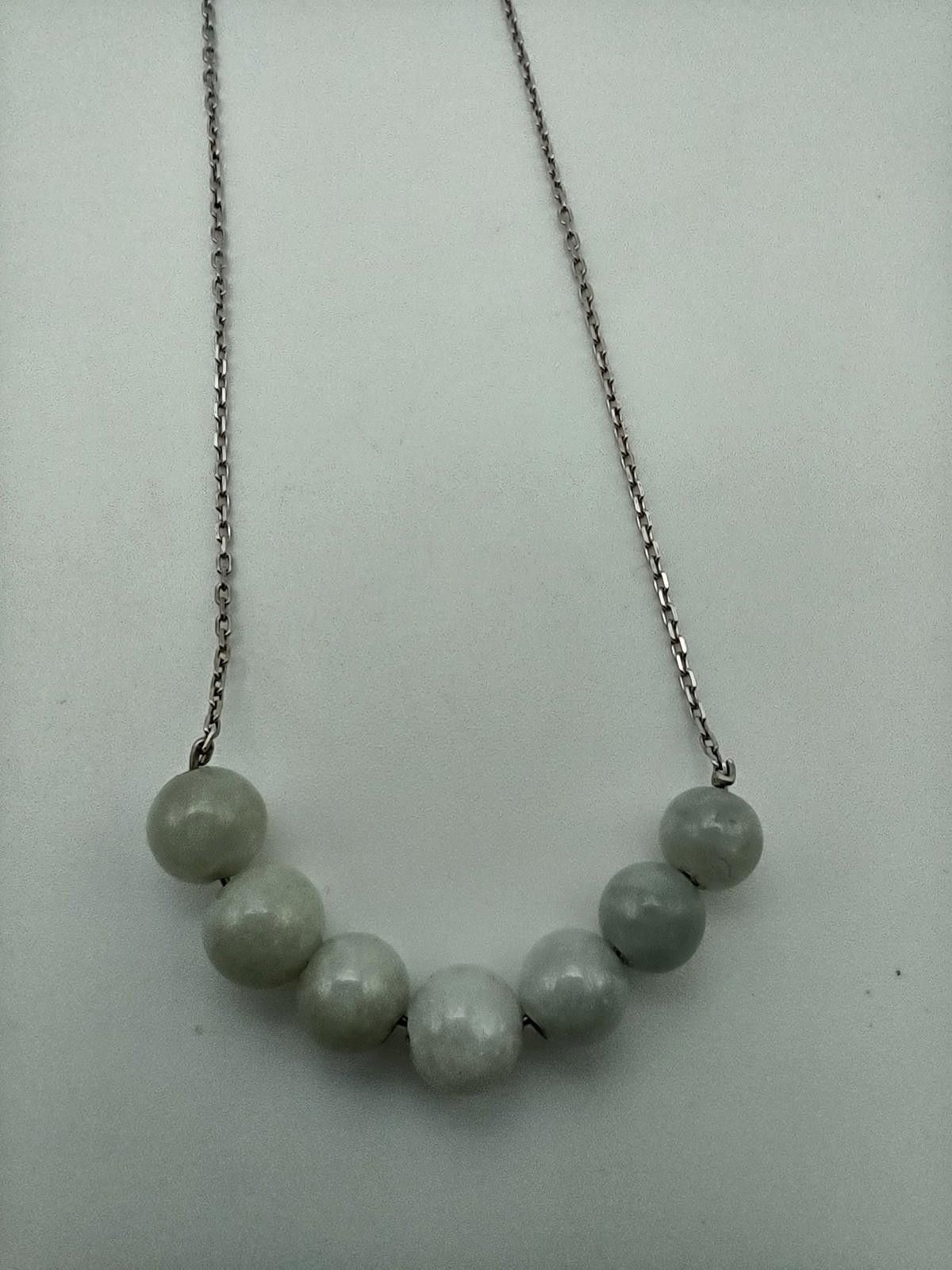 The Unbranded Brand 925 Sterling Green Jade Bead Necklace 23in Size ONE SIZE - 3 Thumbnail
