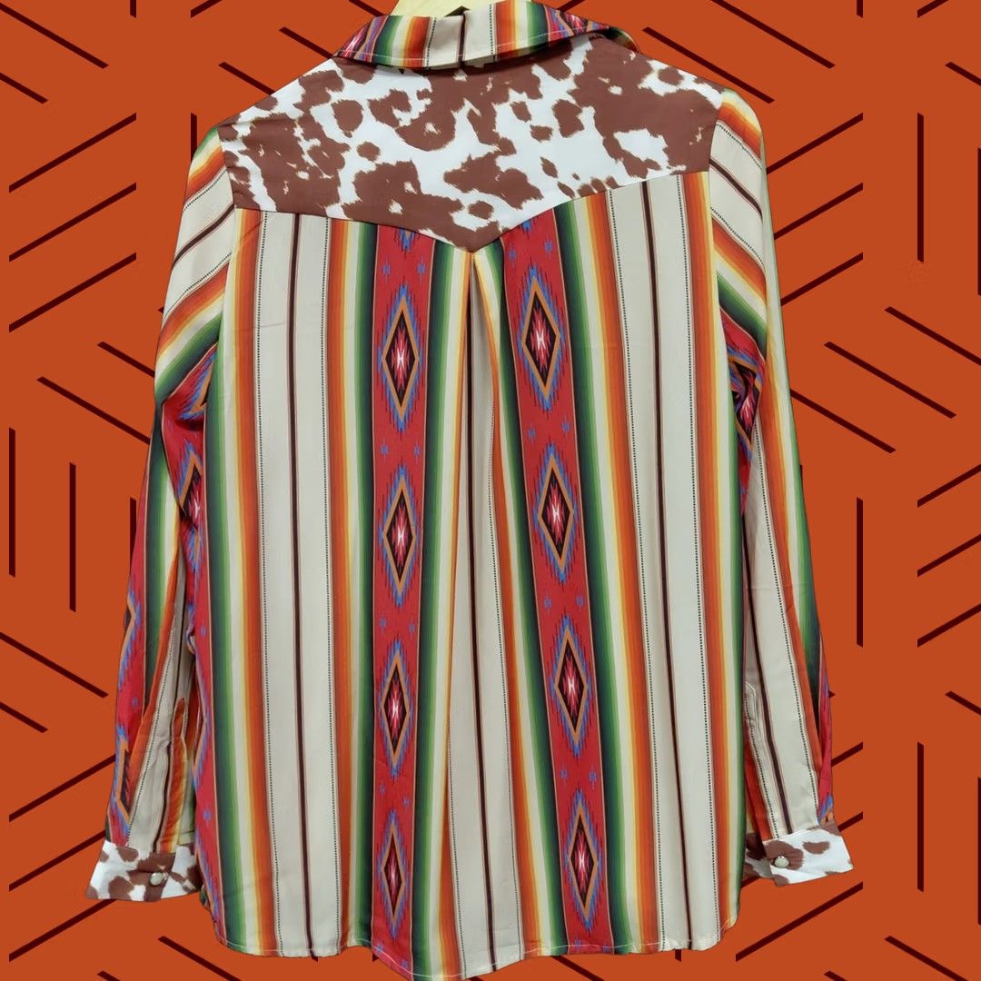 Express Fashion Express Striped Button-Up Shirt Multicolor Long Sleeve Collared Size L Women Size L / US 10 / IT 46 - 1 Thumbnail