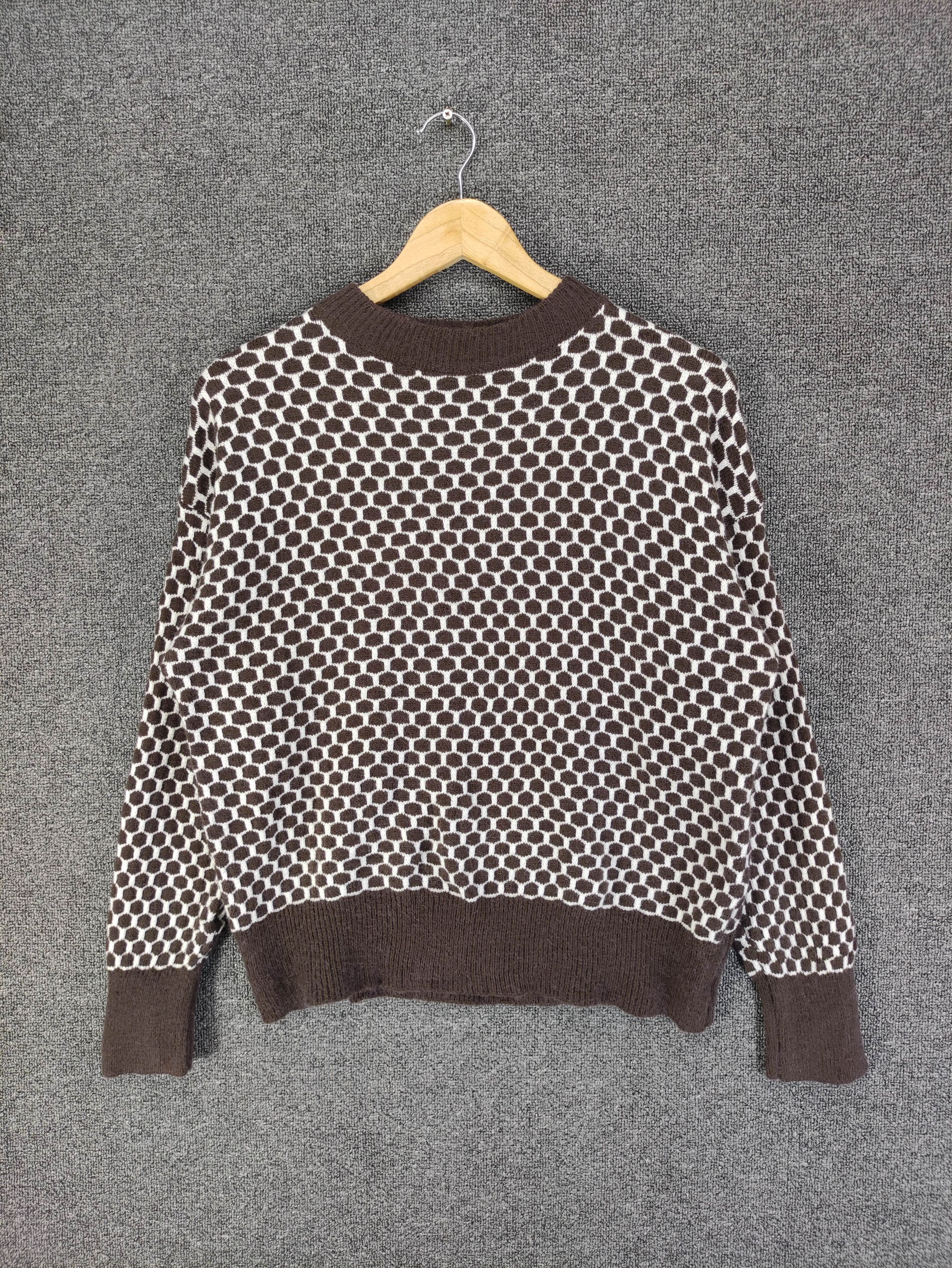 Vintage Japanese Brand knit Sweater Beehive Pattern Jumper