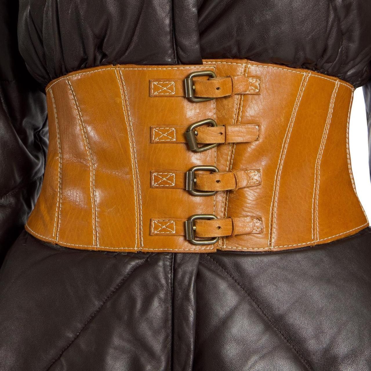 Alexander McQueen LEATHER PUFFER JACKET Size M / US 6-8 / IT 42-44 - 4 Thumbnail