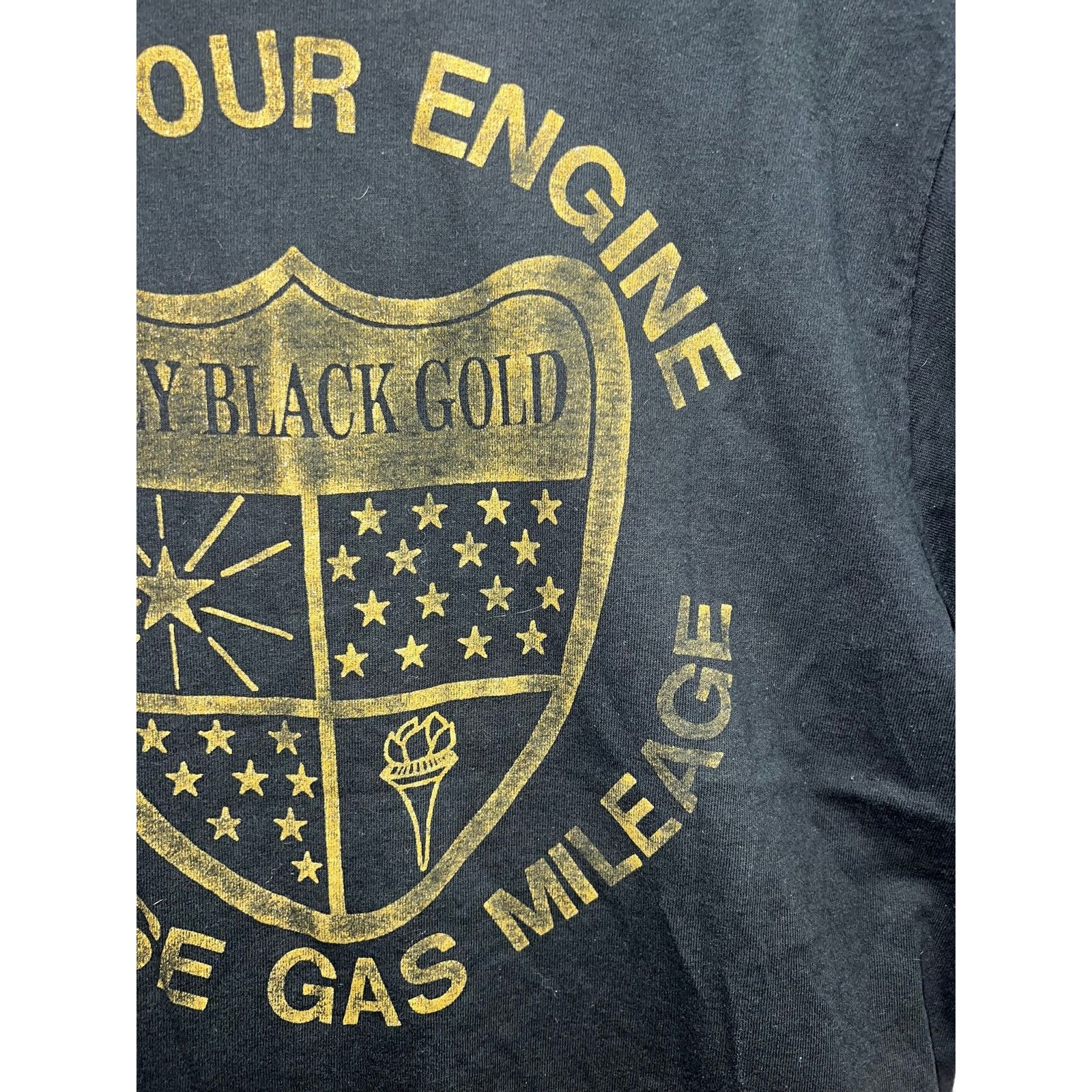 Fruit Of The Loom Vintage Moly Black Gold Shirt Save Your Engine Tee 90s Large Size US L / EU 52-54 / 3 - 8 Thumbnail