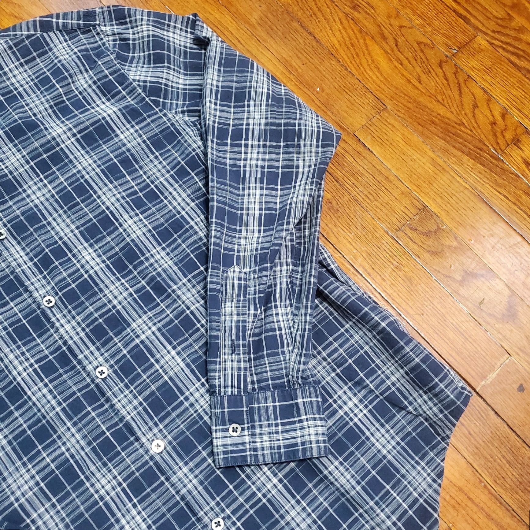 John Varvatos John Varvatos Shirt Mens XL Blue Plaid Luxe Button Up Preppy Casual Size US XL / EU 56 / 4 - 3 Thumbnail