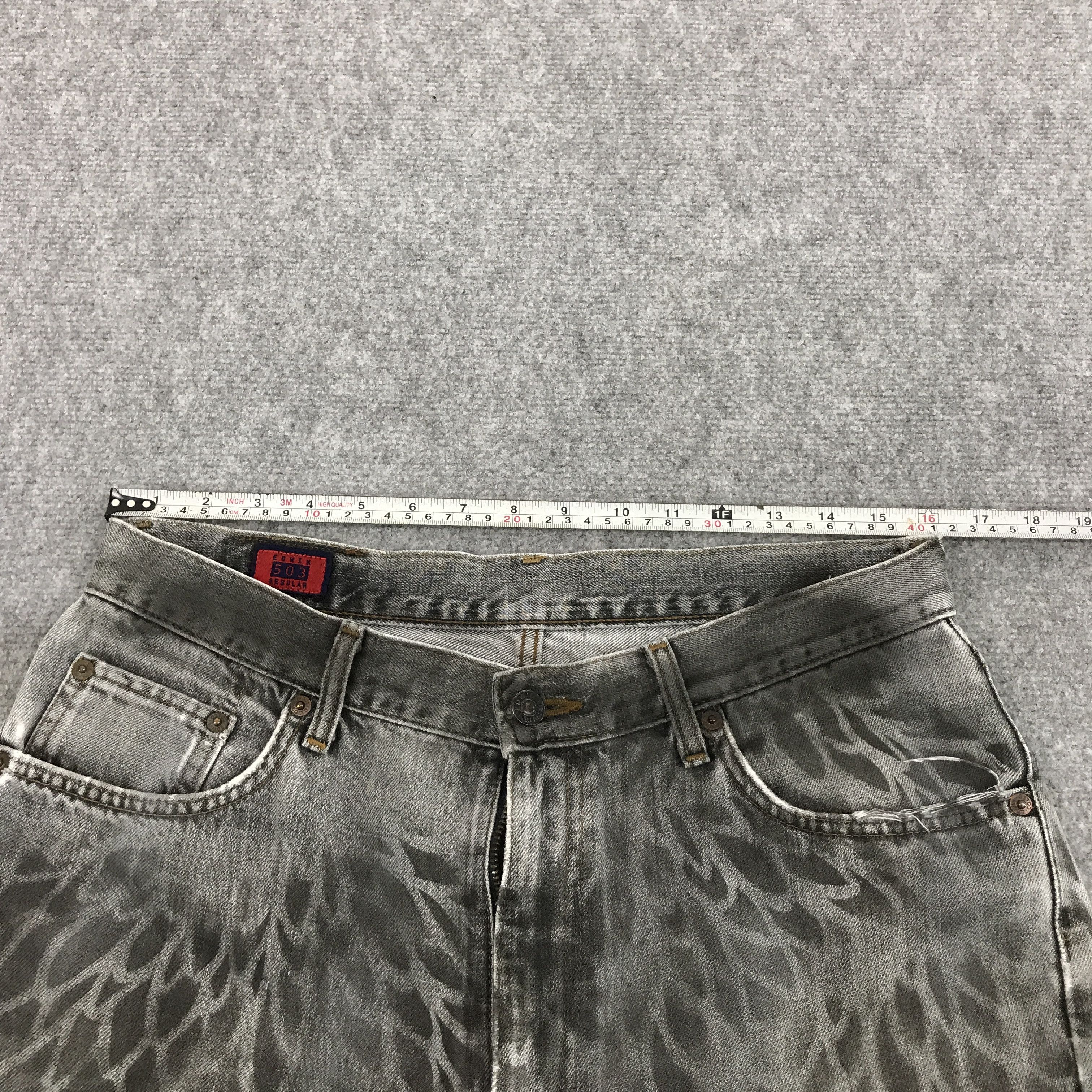 Edwin × Japanese Brand DISTRESSED EDWIN PUNK BLACK FADED DENIM PANTS Size US 32 / EU 48 - 3 Thumbnail