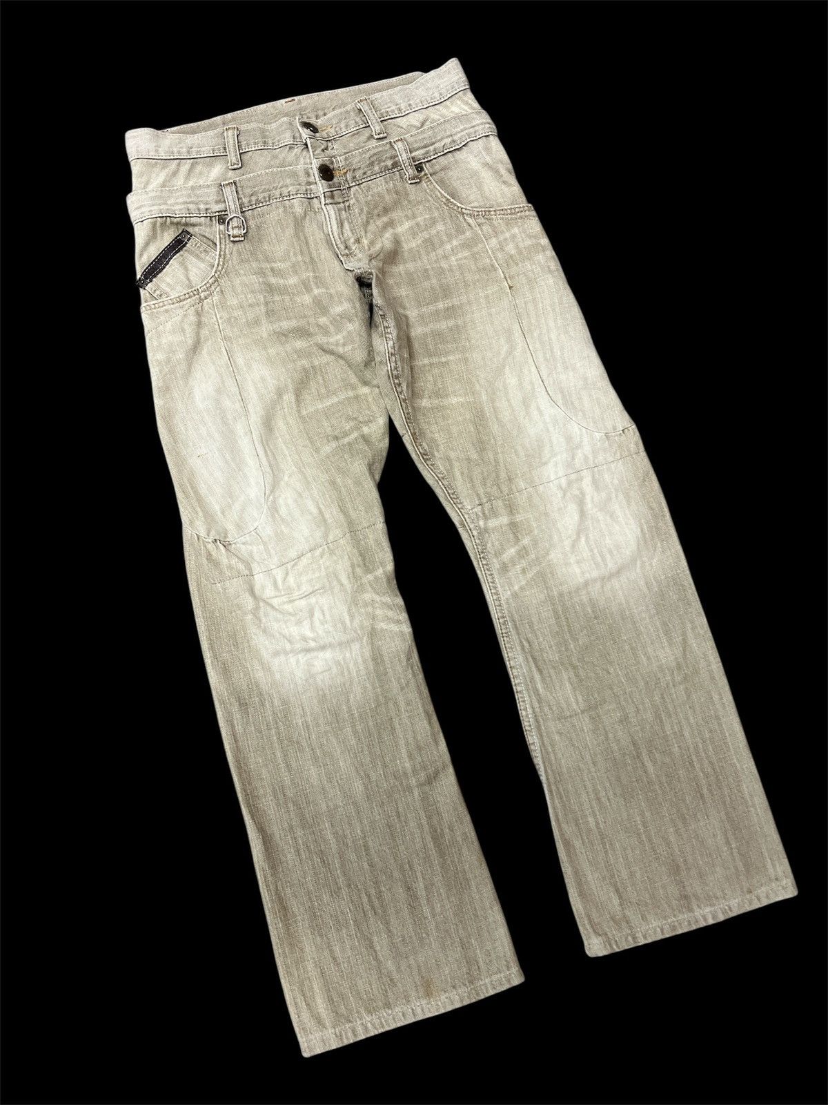 Japanese Brand DOUBLE WAIST‼️WRANGLER DISTRESSED DENIM PANT Size US 32 / EU 48 - 4 Thumbnail