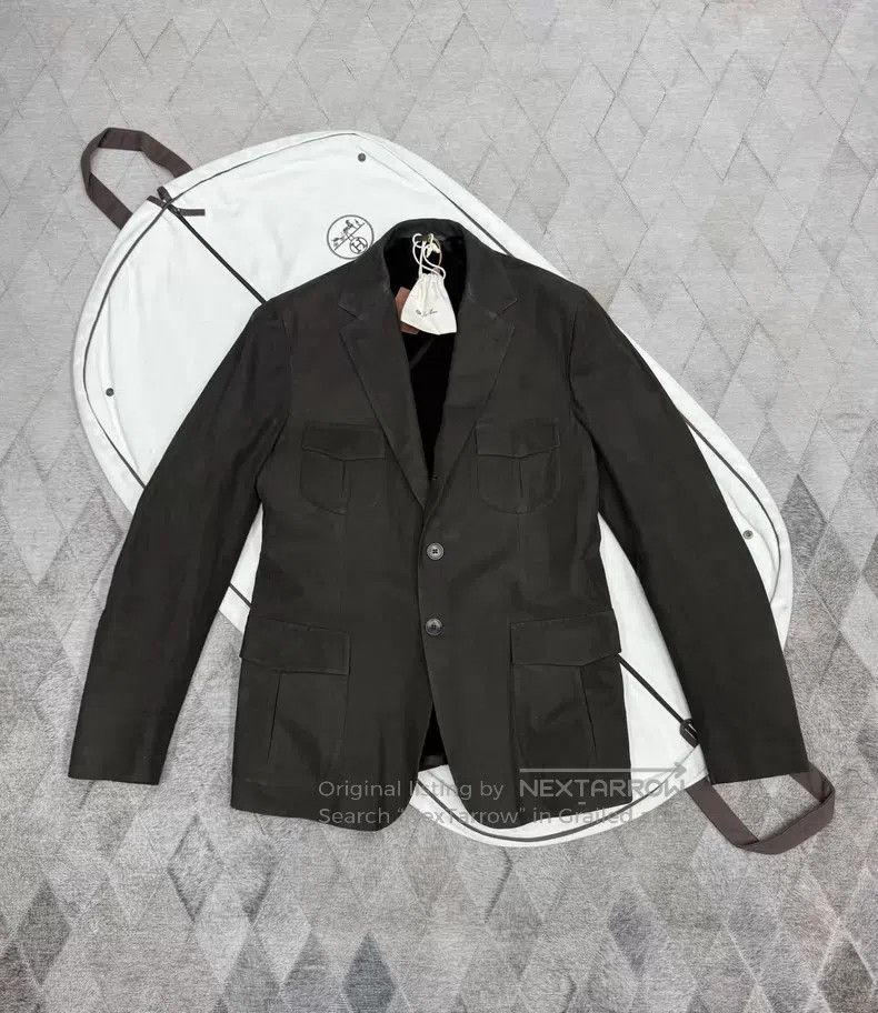 Loro Piana Loro Piana Suede Lamb Fur Fur Jacket, Cowhide Shell, Water Size US L / EU 52-54 / 3 - 1 Thumbnail