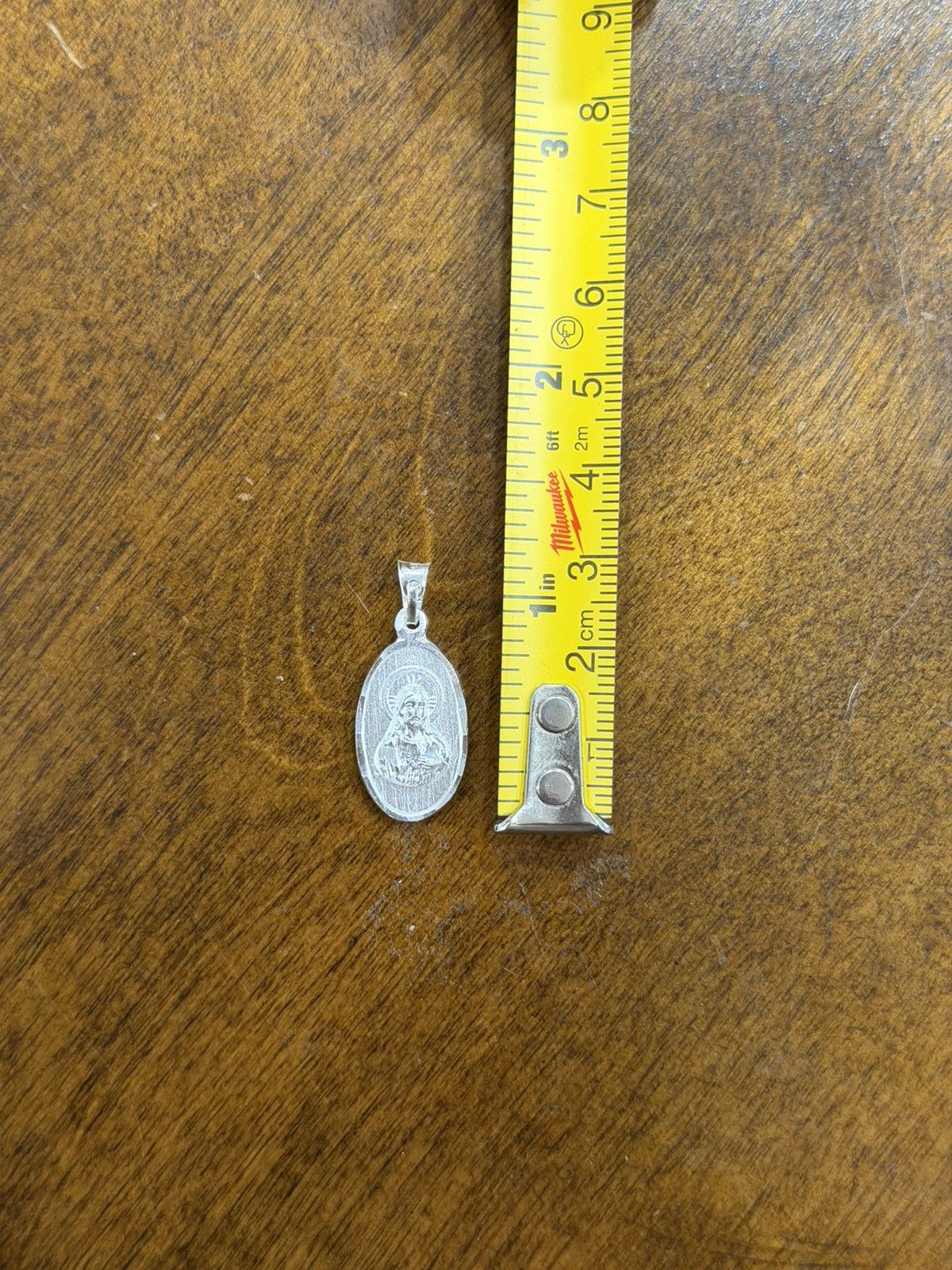 Sterling Silver Silver double-sided Sagrado Corazón & Virgin Mary pendant Size ONE SIZE - 4 Thumbnail