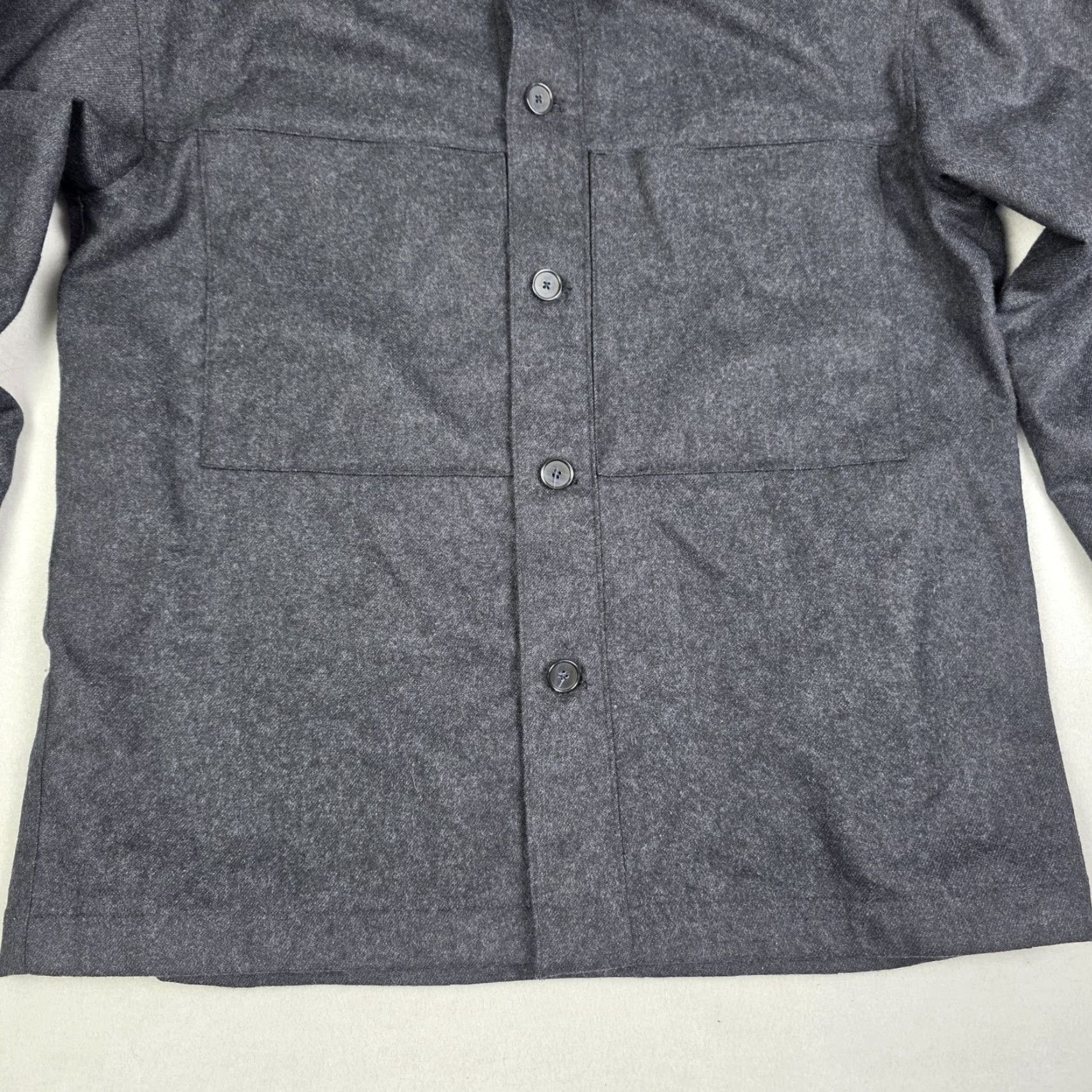 NN07 NN07 Isak Shacket Mens XL Gray Recycled Wool Jacket Button Shirt Pockets Size US XL / EU 56 / 4 - 6 Thumbnail