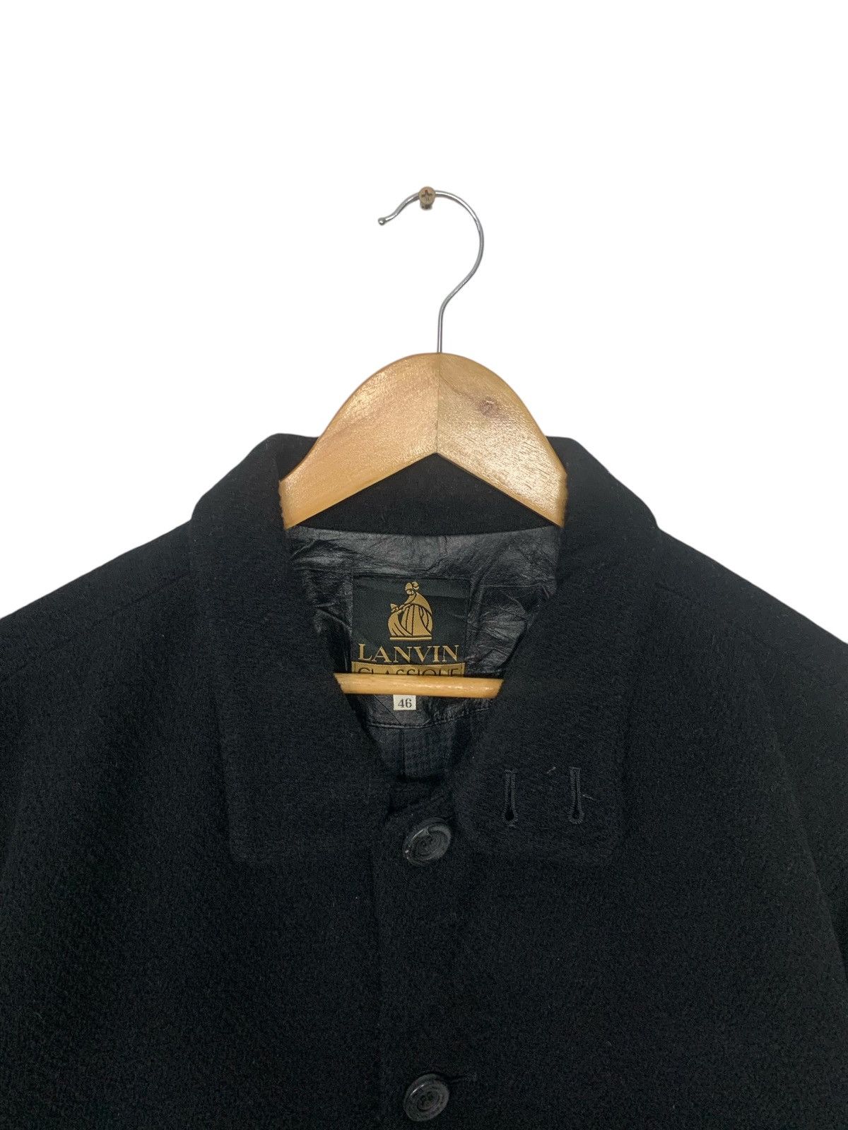 Lanvin × Vintage Rare Vintage Lanvin Wool Long Jacket Button Down Size US L / EU 52-54 / 3 - 5 Thumbnail
