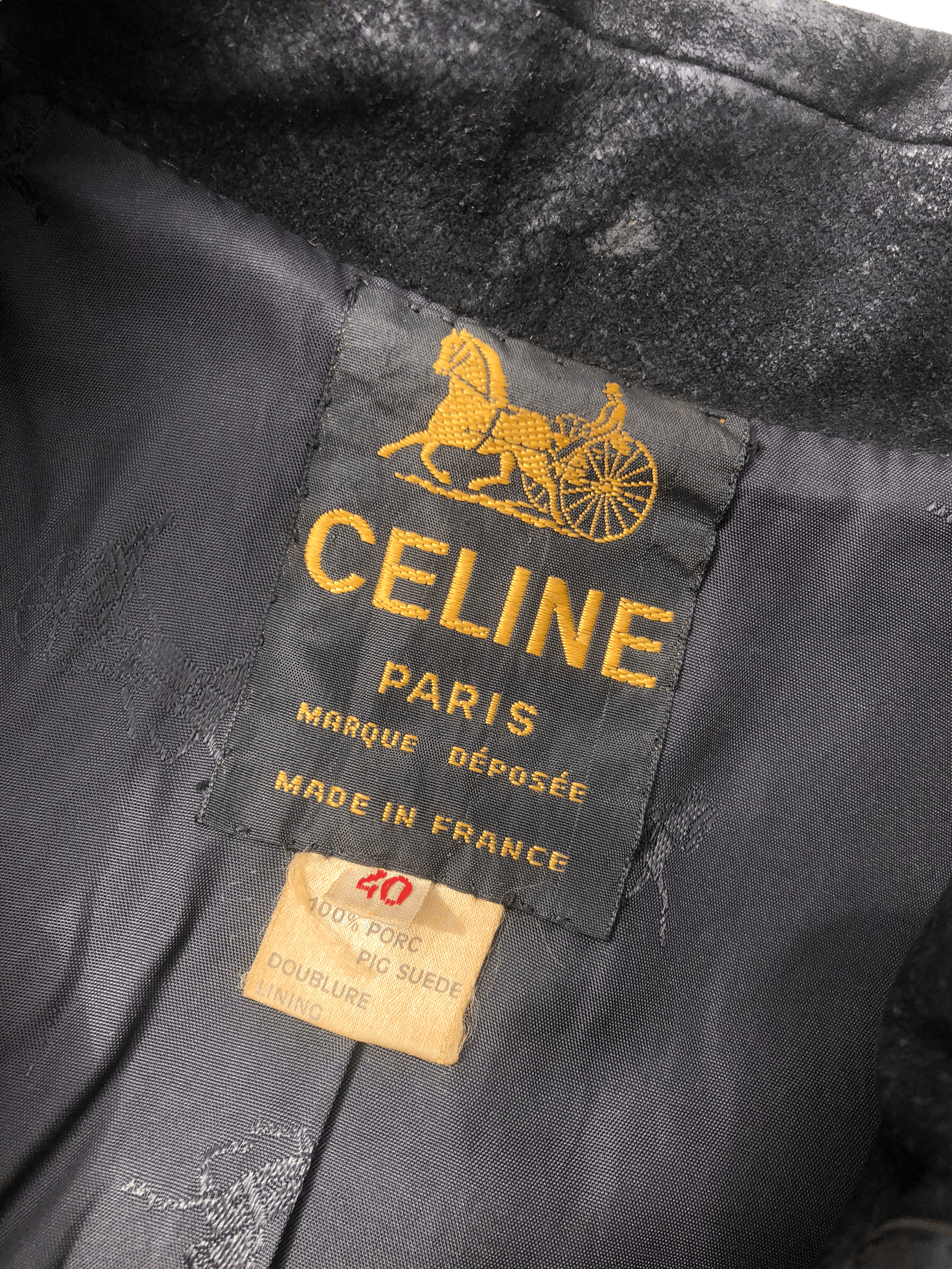 Celine 💯Vintage 70/80s CELINE PARIS Modele Dispose Pigskin Coat Size L / US 10 / IT 46 - 10 Thumbnail