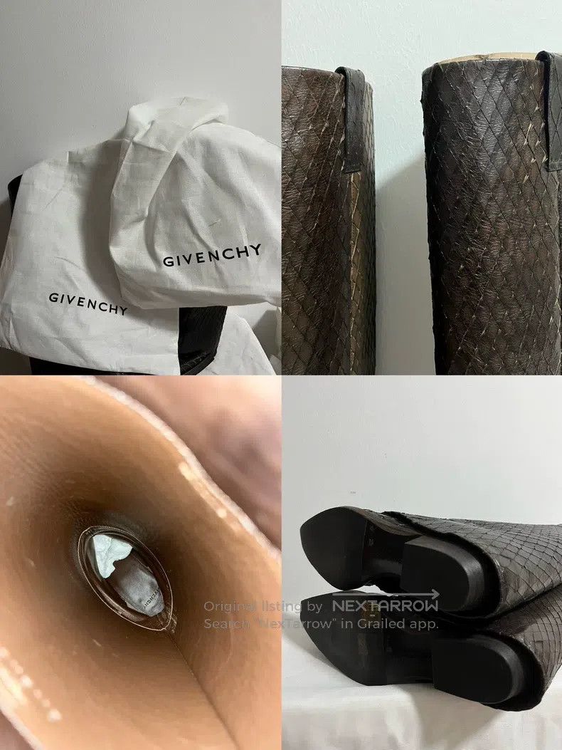Givenchy Givenchy Snake Leather Tall Boots, Western Boots Size US 7 / IT 37 - 7 Thumbnail