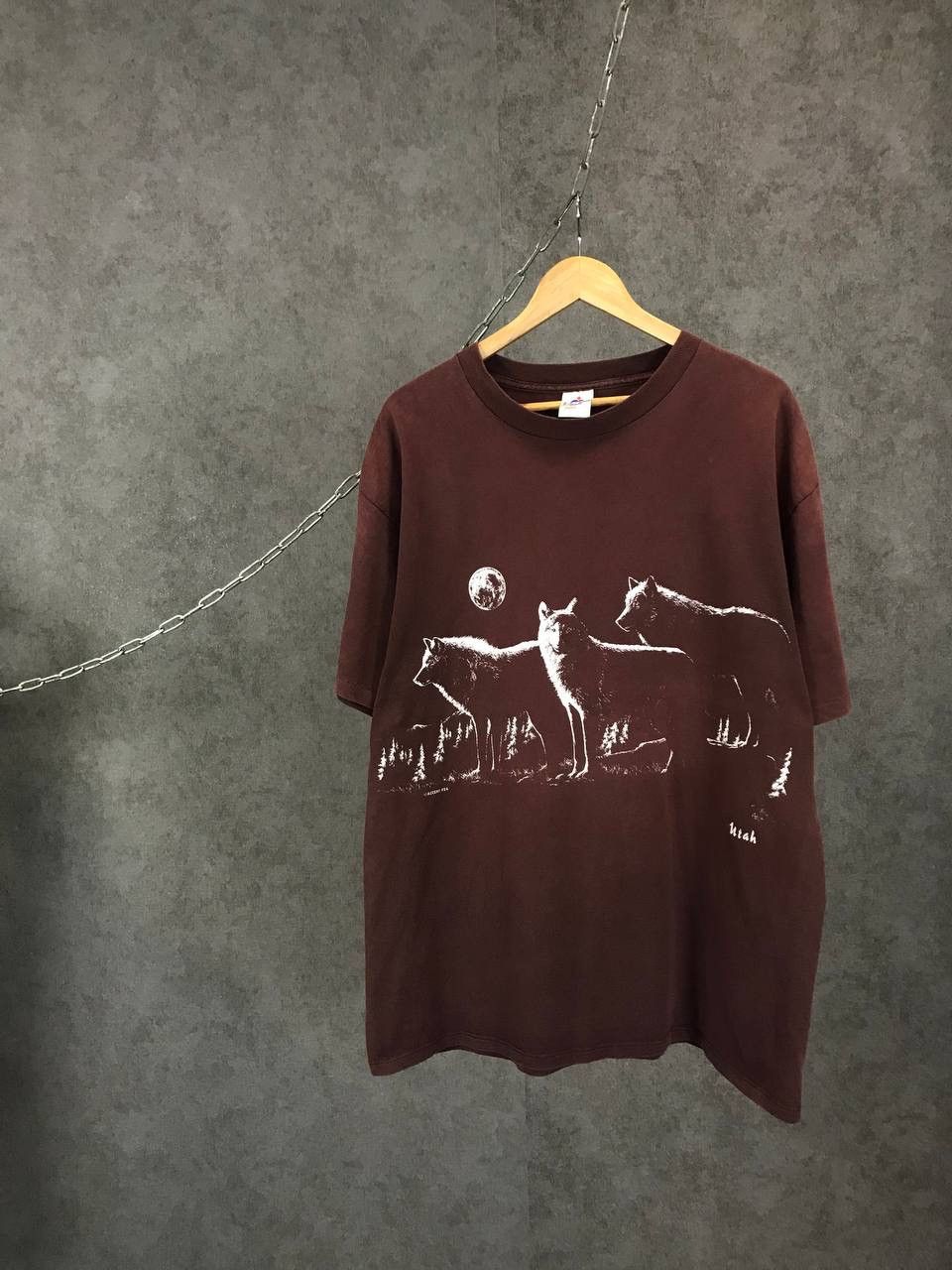 Vintage Wolf animal vintage made in USA single stitch tee Size US XL / EU 56 / 4 - 1 Thumbnail