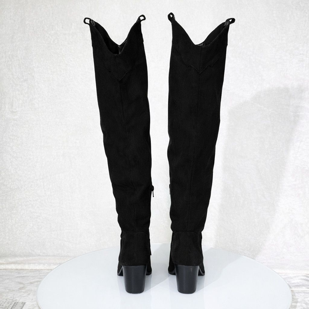 Other Primal 2 Country Western Sexy Black Faux Suede OTK Thigh Hig Size US 10 / IT 40 - 4 Thumbnail