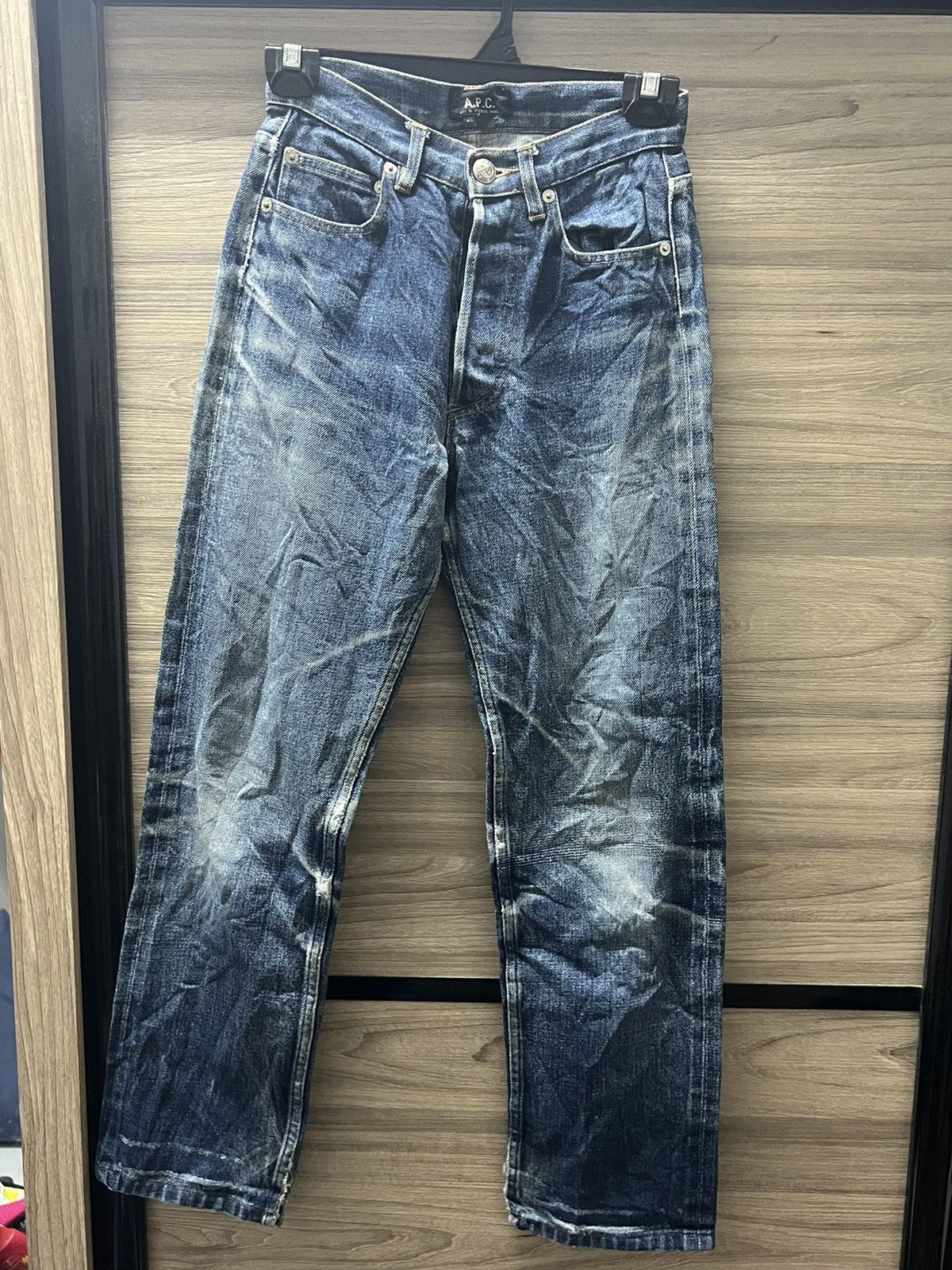 image of A P C x Avant Garde Salverage Denim Jeans Vintage Button Fly in Blue, Men's (Size 26)