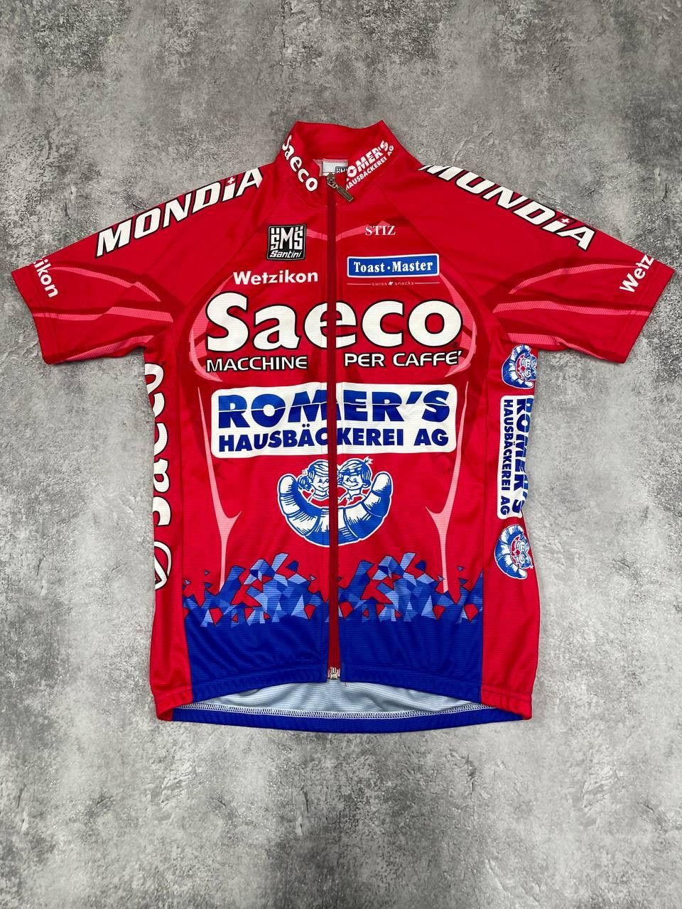 Other Santini Men Cycling Jersey Full Zip Team Saeco Romer’s Red Size US M / EU 48-50 / 2 - 1 Thumbnail