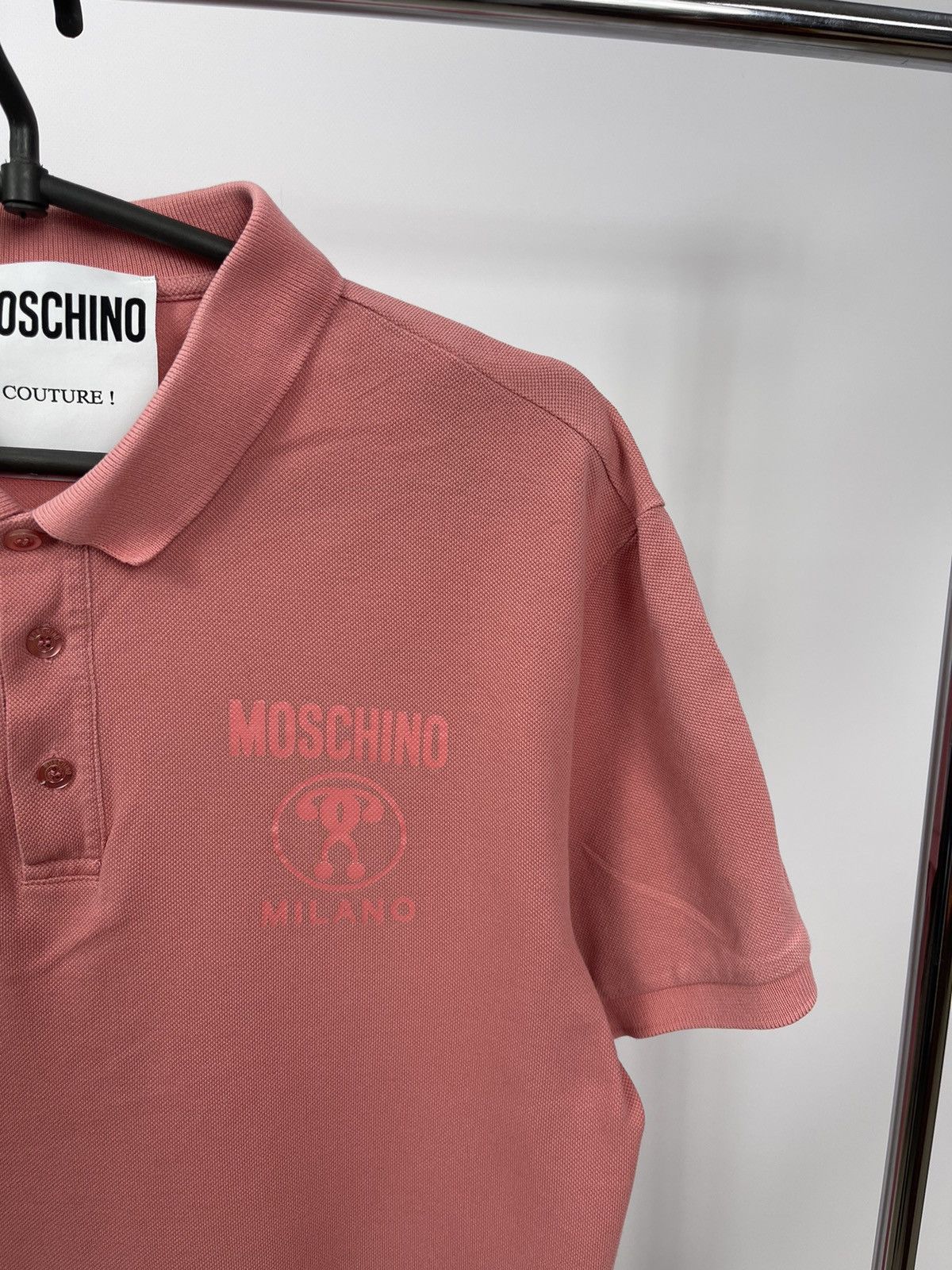 Moschino Moschino Milano Polo Size 38 USA Pink Logo Made in Portugal Size US M / EU 48-50 / 2 - 2 Thumbnail