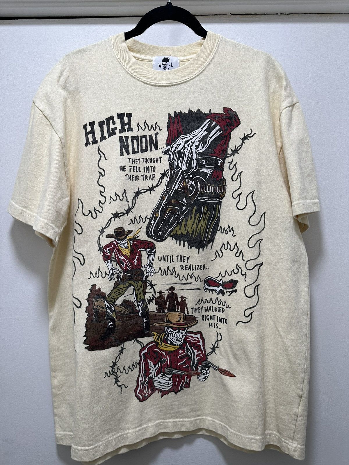 image of Warren Lotas High Noon T-Shirt in Off White, Men's (Size XL)