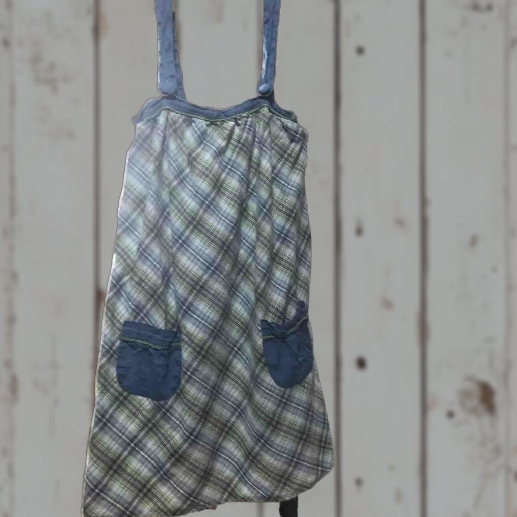 Billabong Billabong Women's Tunic Sleeveless Plaid Cotton Lined Boho Size Large Blue Green White Size L / US 10 / IT 46 - 1 Thumbnail